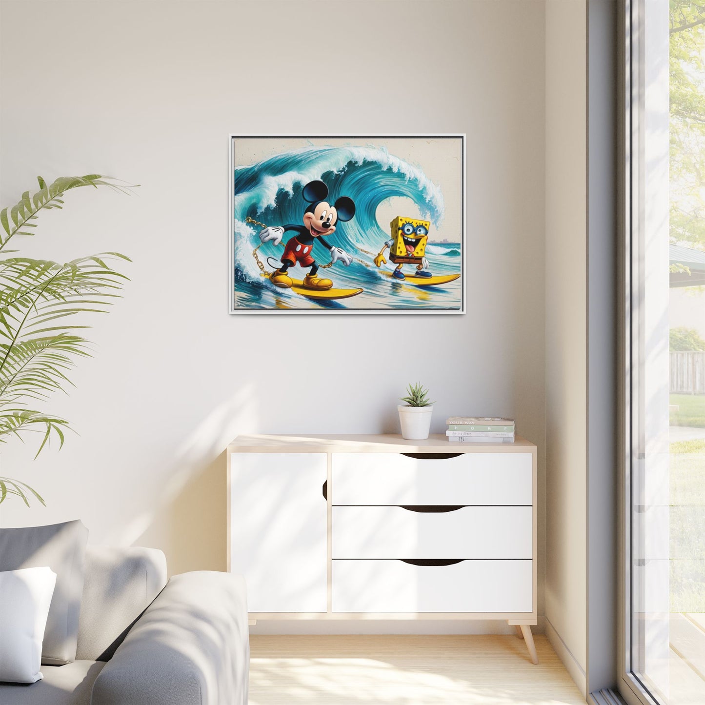 Vibrant Framed Art Print - Bold Floral Fantasy
