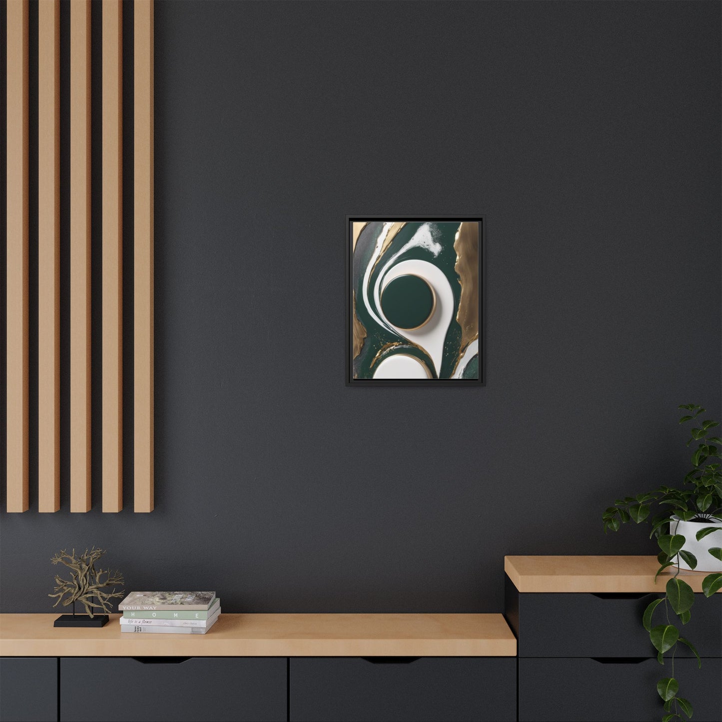 Elegant Abstract Framed Canvas Art - Modern Multi-Color Home Decor