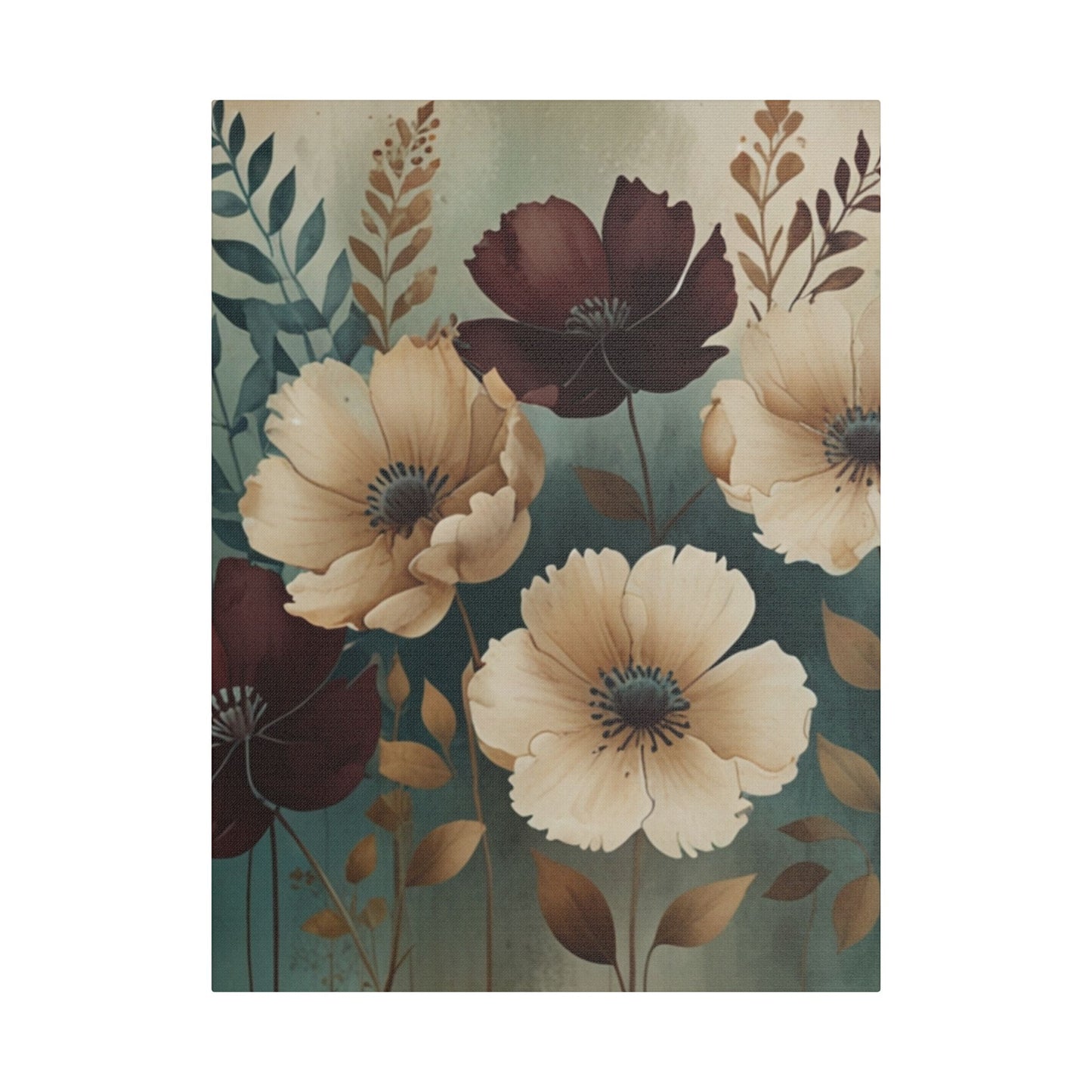 Floral Satin Canvas Art | Nature-Inspired Wall Décor