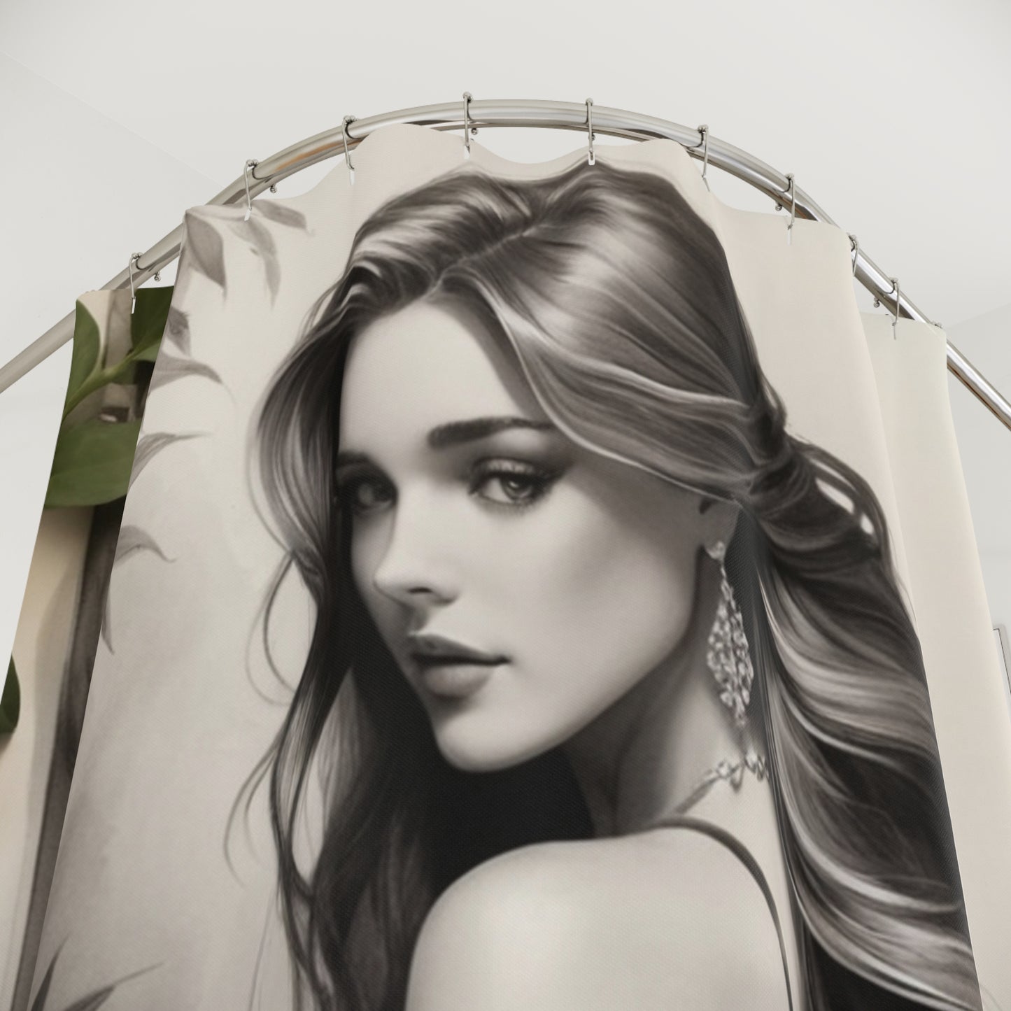 Mickey & Minnie Tropical Shower Curtain – 'Free to Live' Beach Vibe