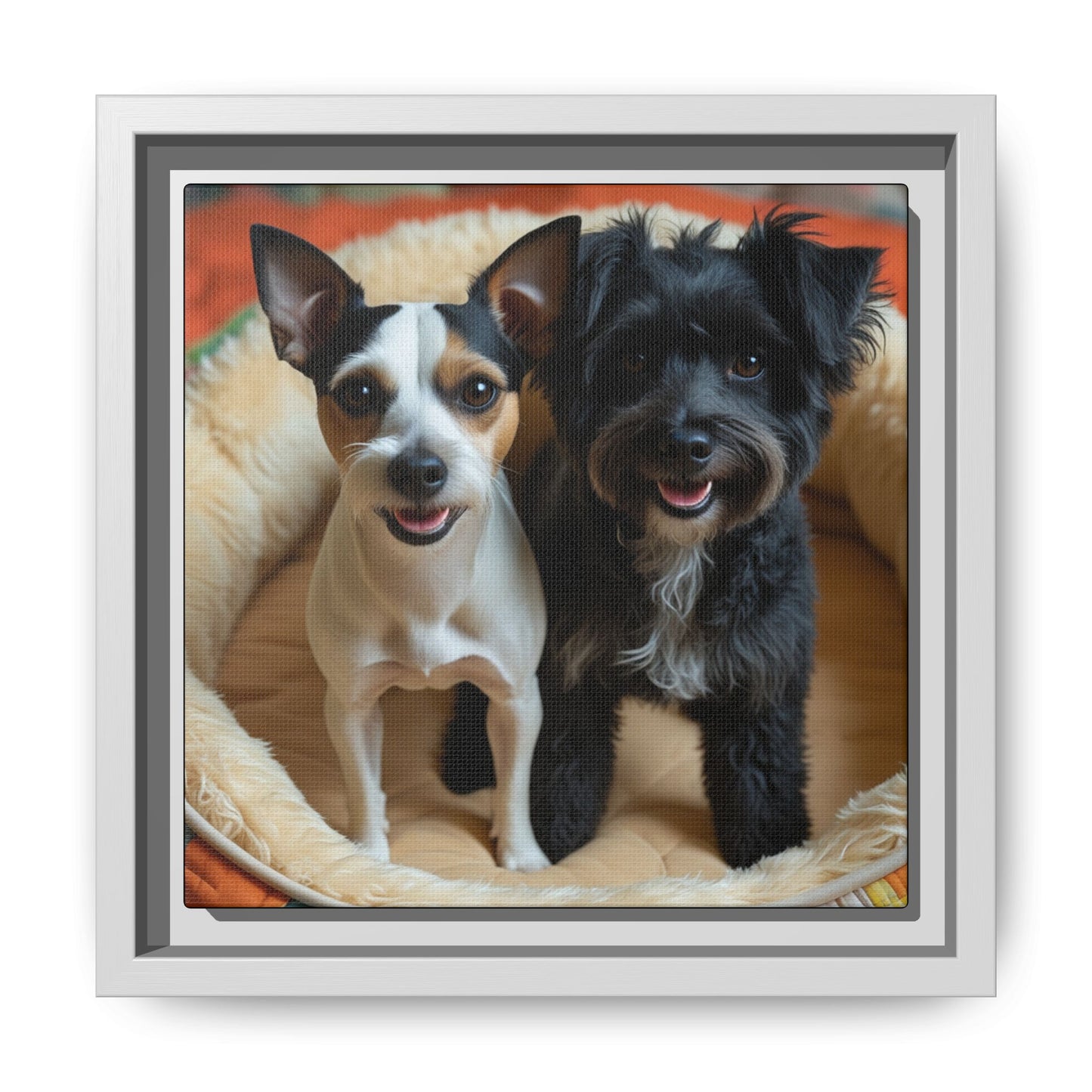 Framed Canvas Print of Cheerful Dogs – Perfect Pet Lover's Gift