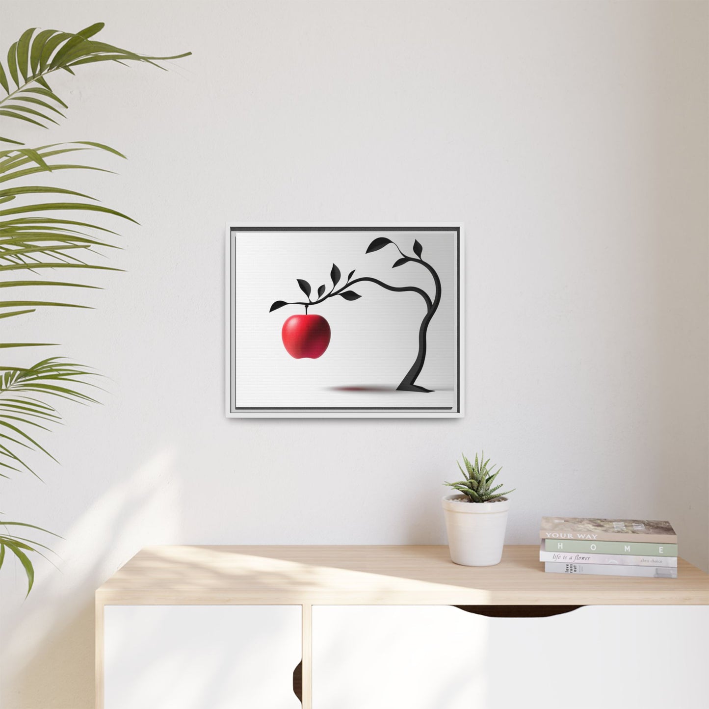 Modern Framed Canvas Art - Red Apple Tree Decor for Home & Office