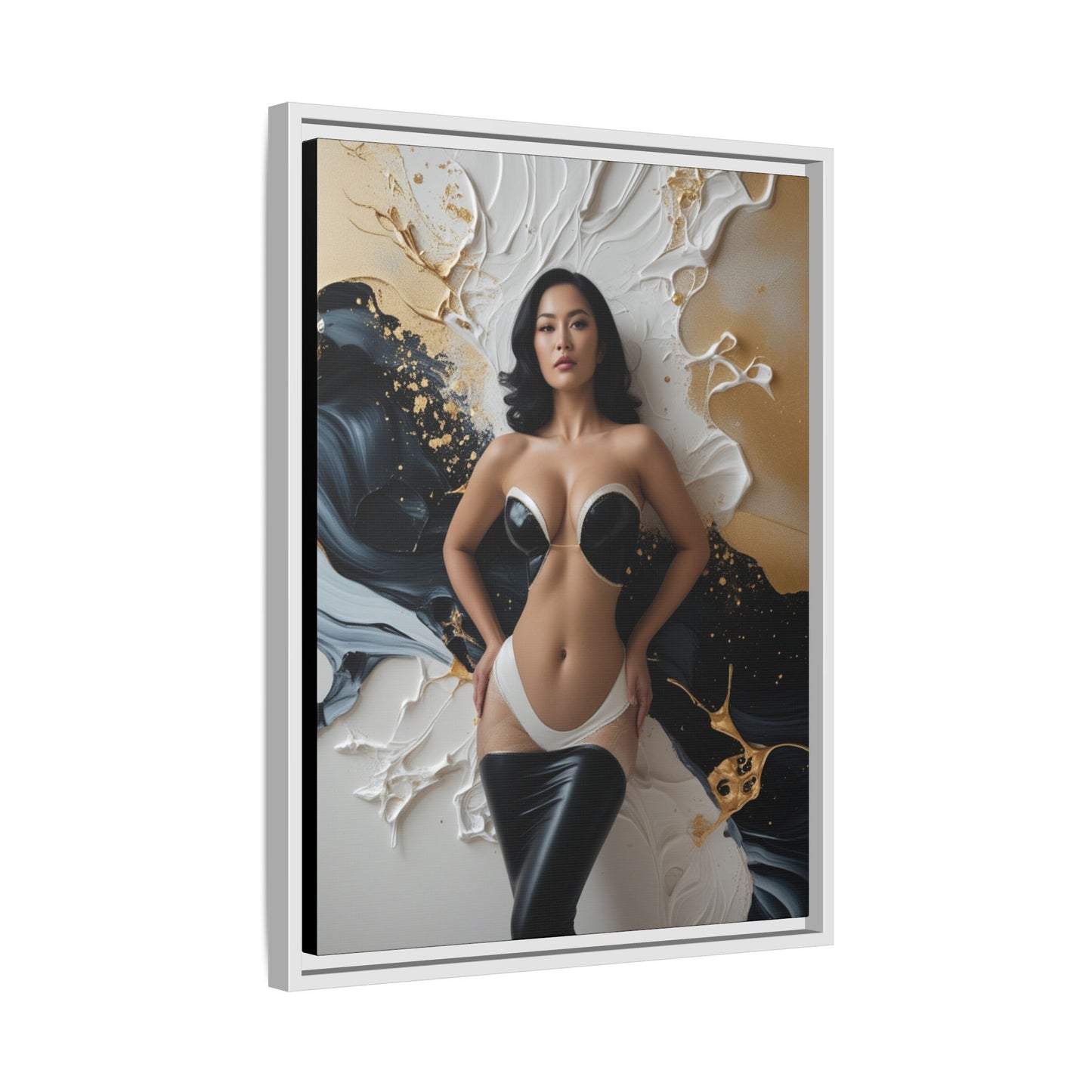 Elegant Framed Canvas Art - Multi-Color Abstract Beauty