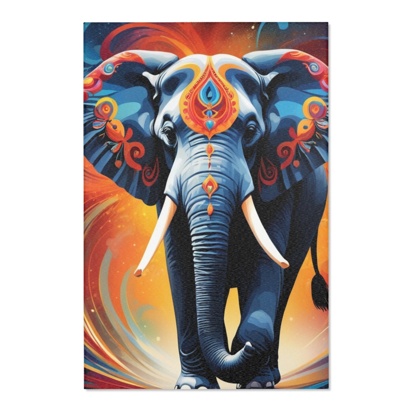 Bohemian Elephant Area Rug - Vibrant Elephant Design for Home Decor