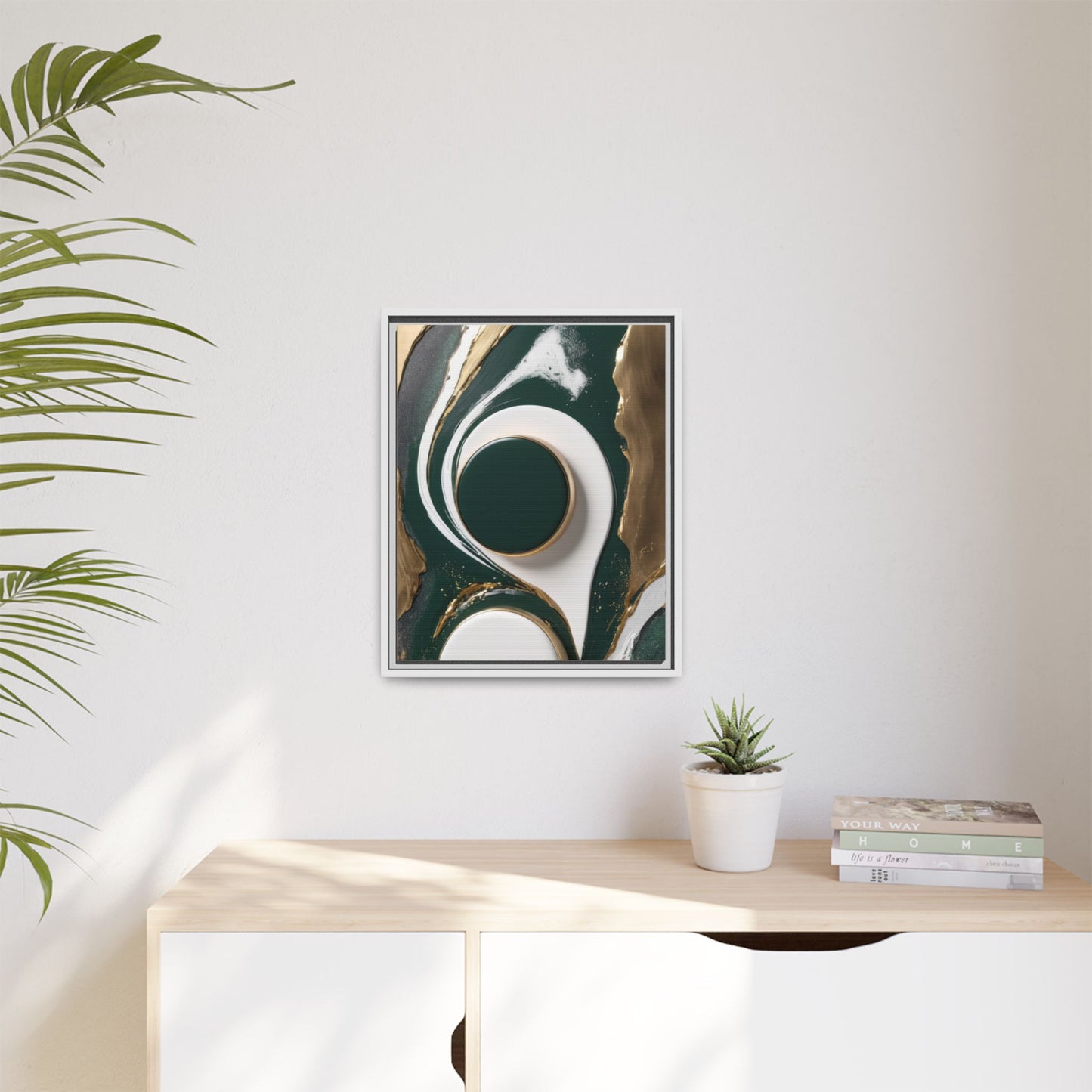 Elegant Abstract Framed Canvas Art - Modern Multi-Color Home Decor
