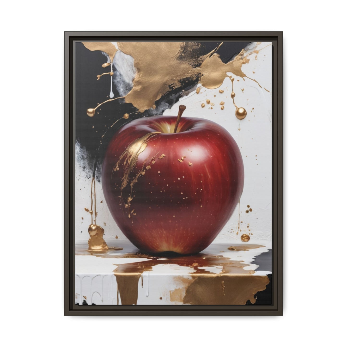 Elegant Apple Art Print - Multi-color Framed Canvas
