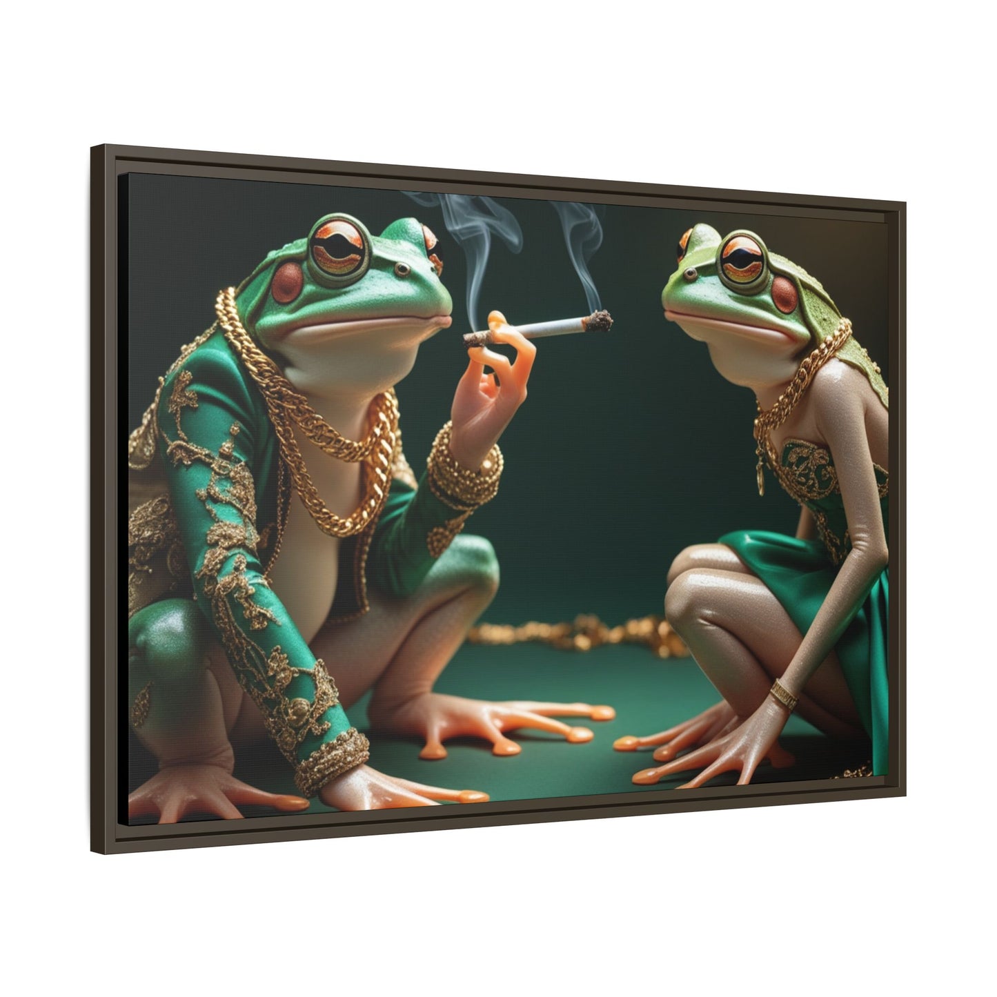 Whimsical Frog Art Print - Framed Canvas for Unique Home Decor