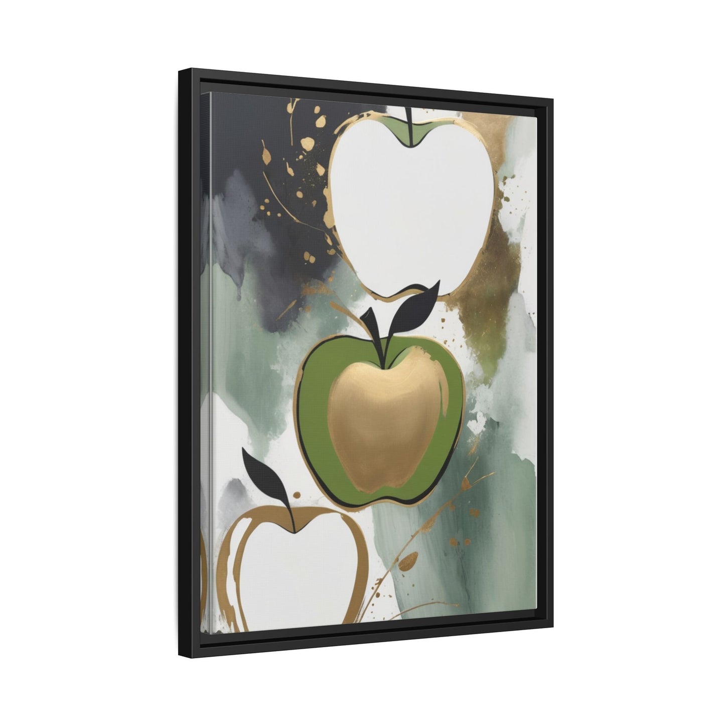 Modern Abstract Apple Canvas Art Print - Colorful Framed Wall Decor