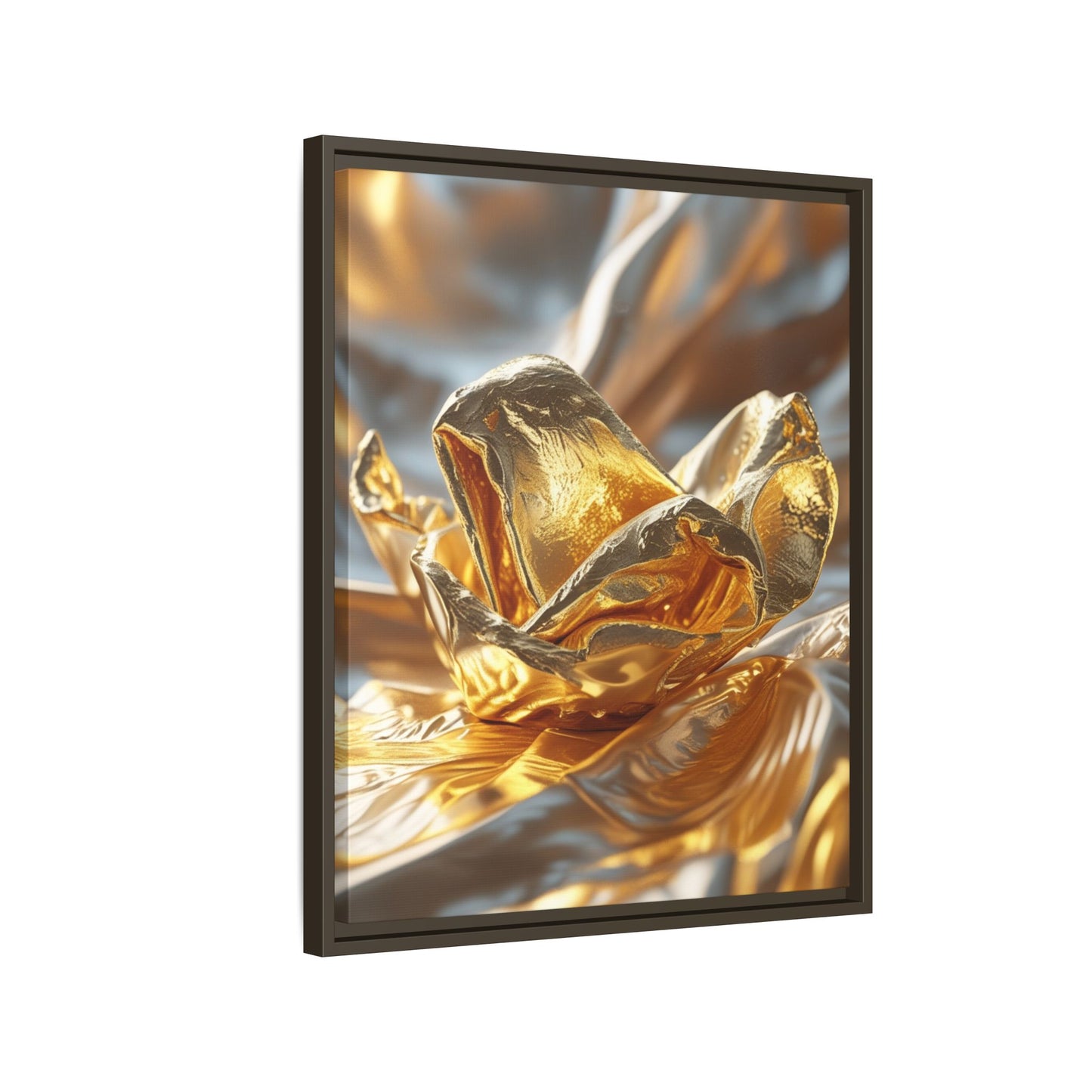Gold Foil Rose Canvas Art - Elegant Home Decor