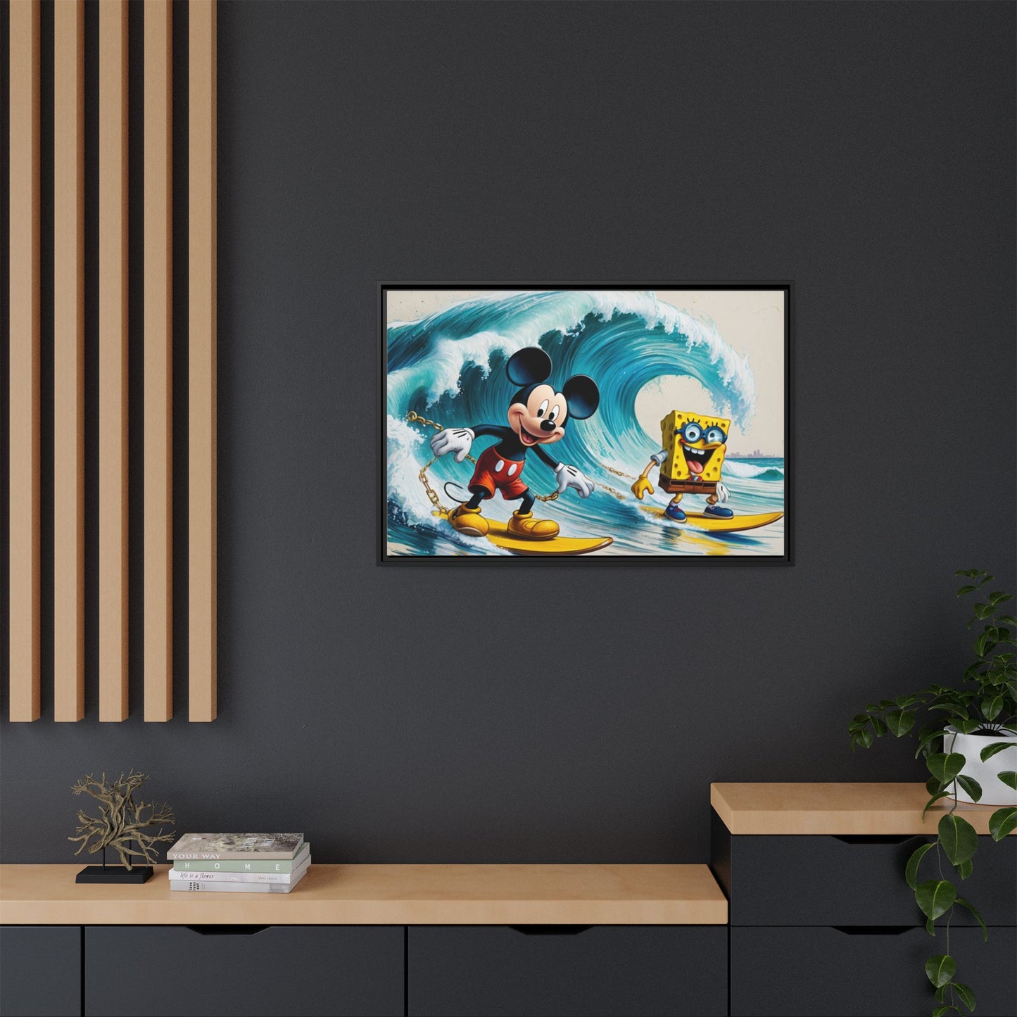 Vibrant Framed Art Print - Bold Floral Fantasy