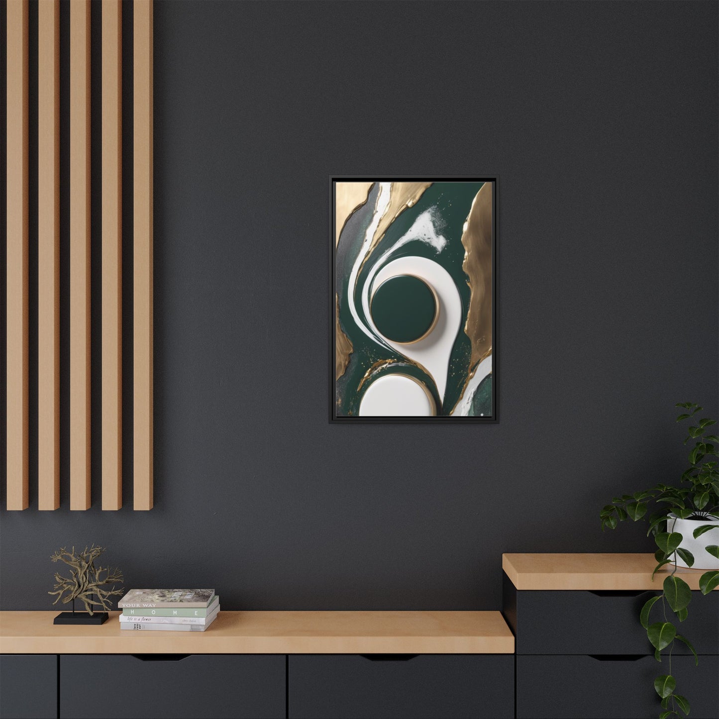 Elegant Abstract Framed Canvas Art - Modern Multi-Color Home Decor