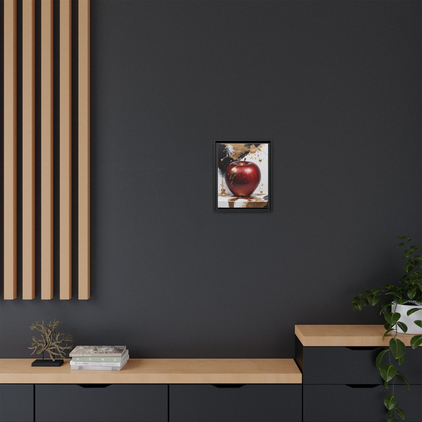 Elegant Apple Art Print - Multi-color Framed Canvas
