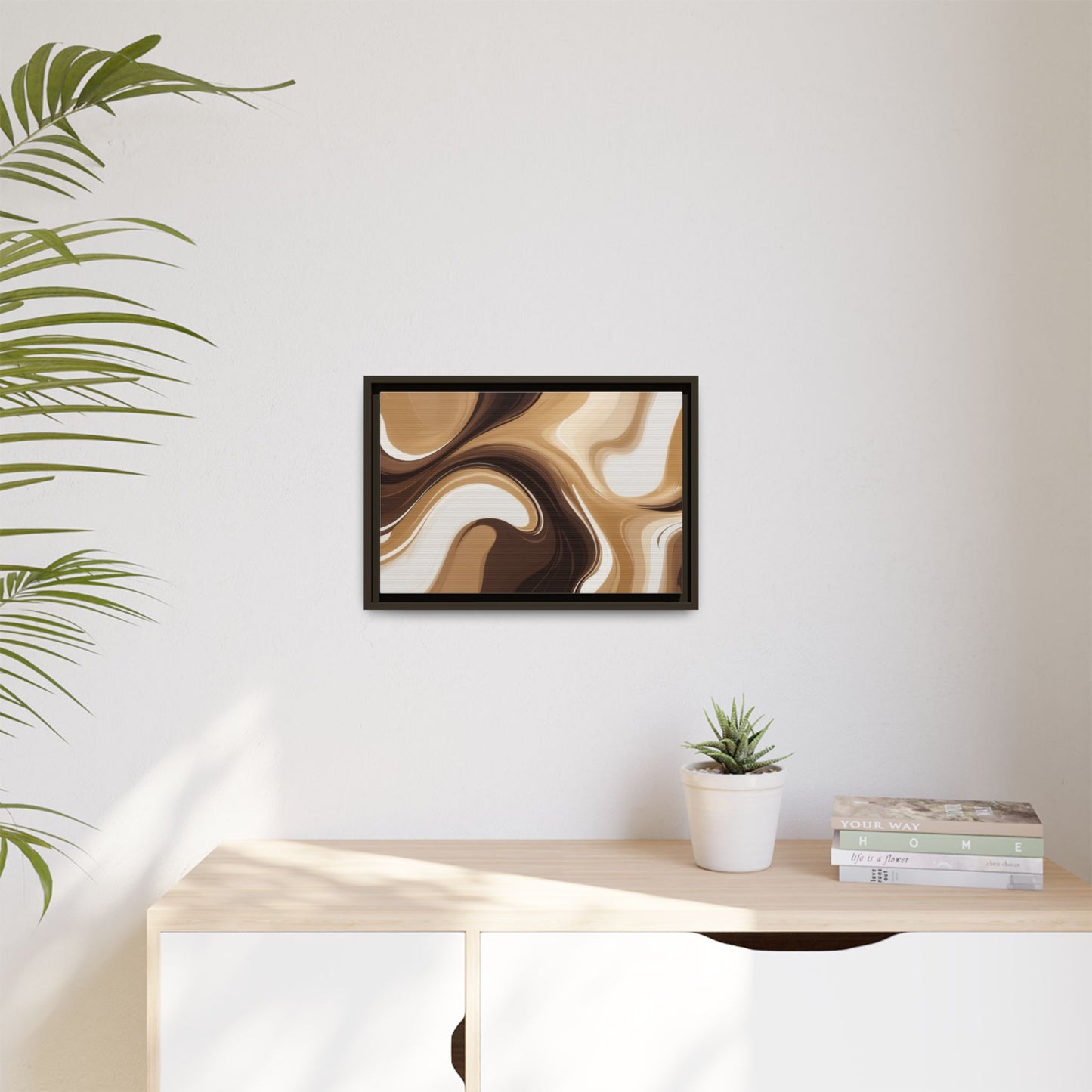 Abstract Wave Framed Canvas Art - Multi-Color Home Decor