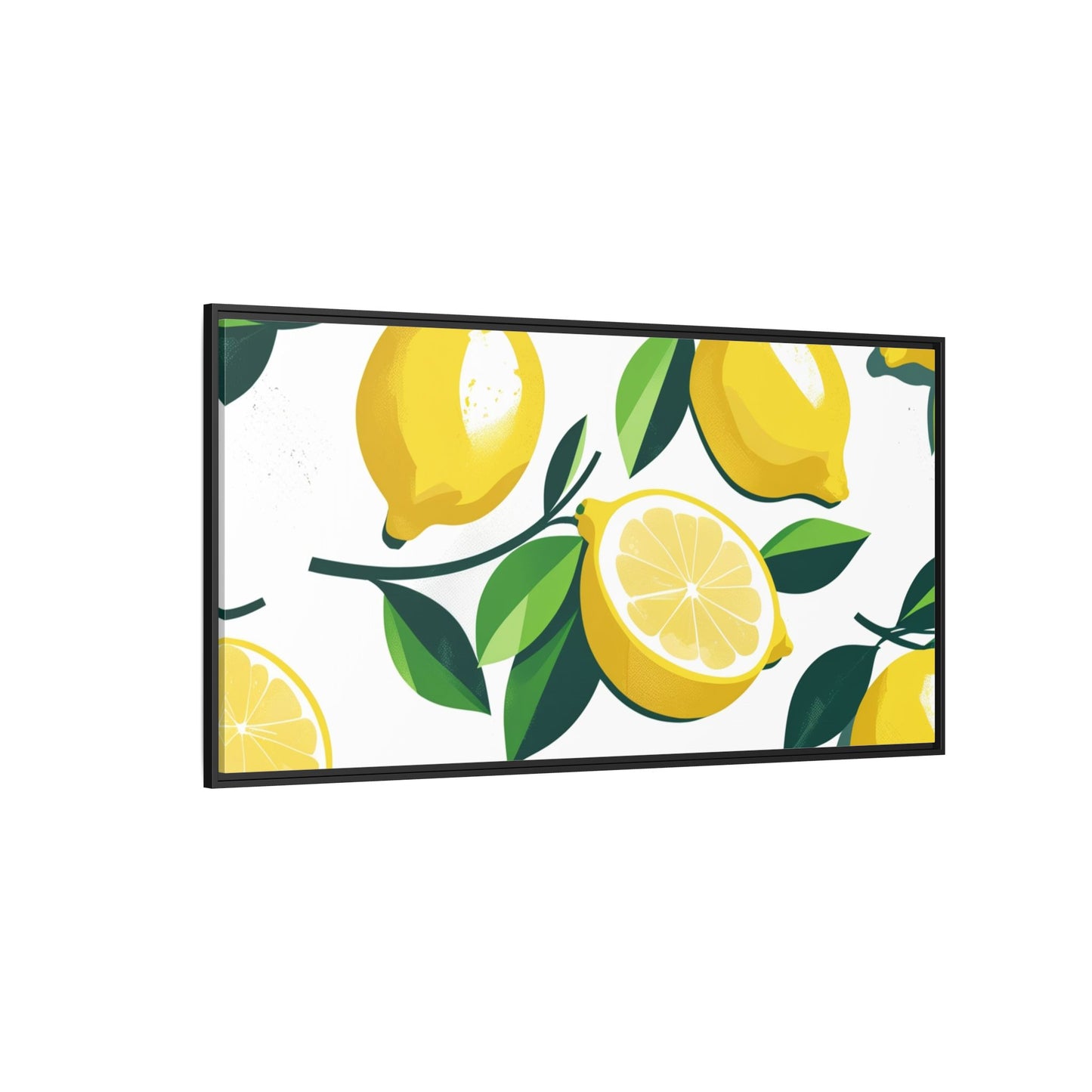Lemon-Themed Framed Canvas Wall Art - Bright and Fresh Decor