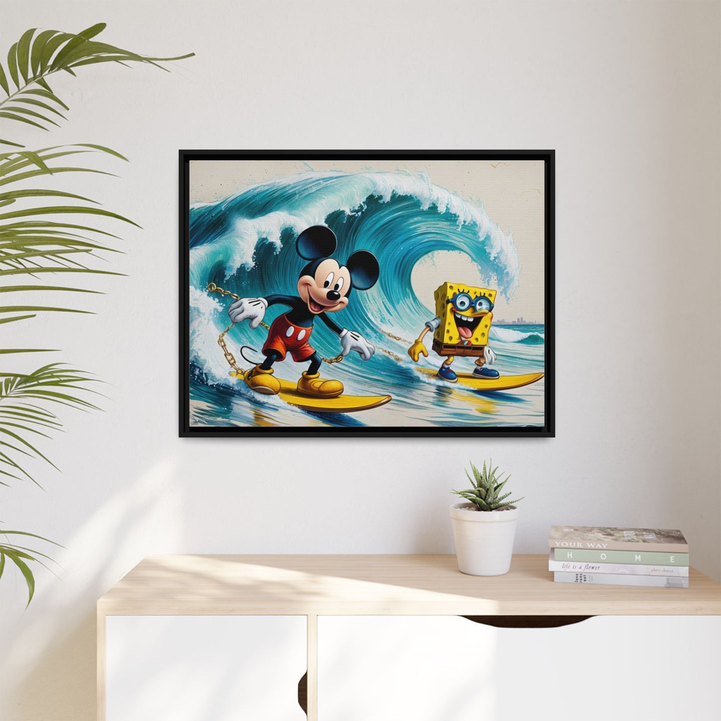 Vibrant Framed Art Print - Bold Floral Fantasy