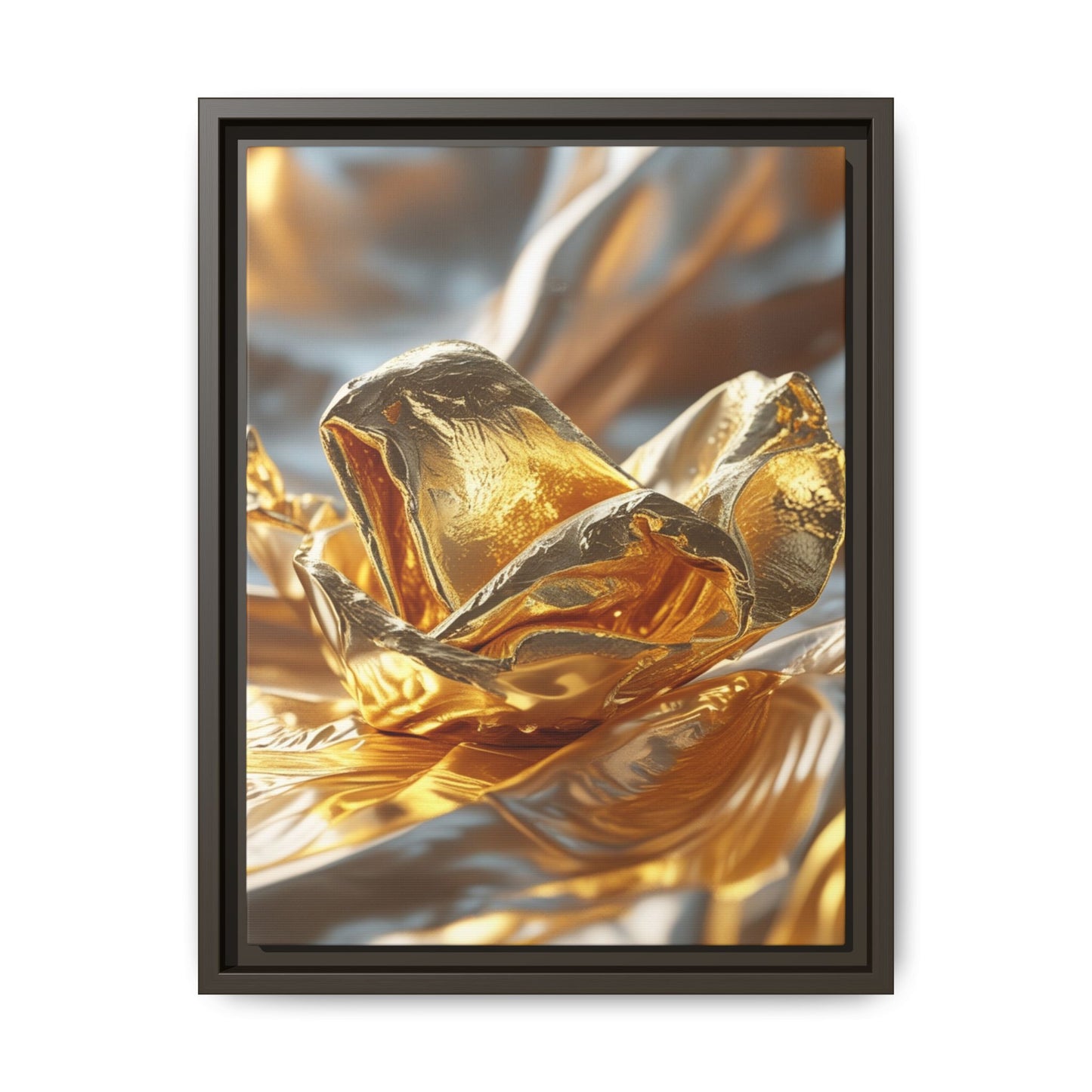Gold Foil Rose Canvas Art - Elegant Home Decor