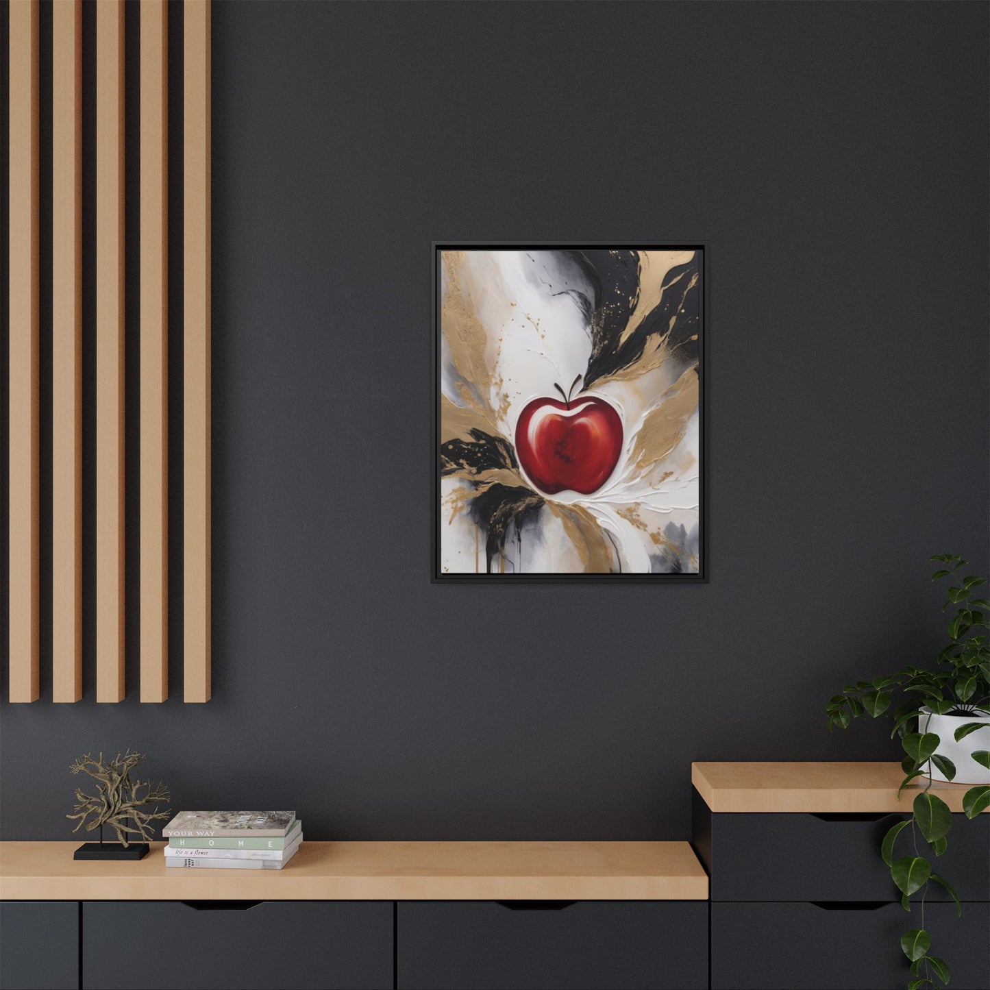 Elegant Apple Canvas Art Print - Framed Wall Decor