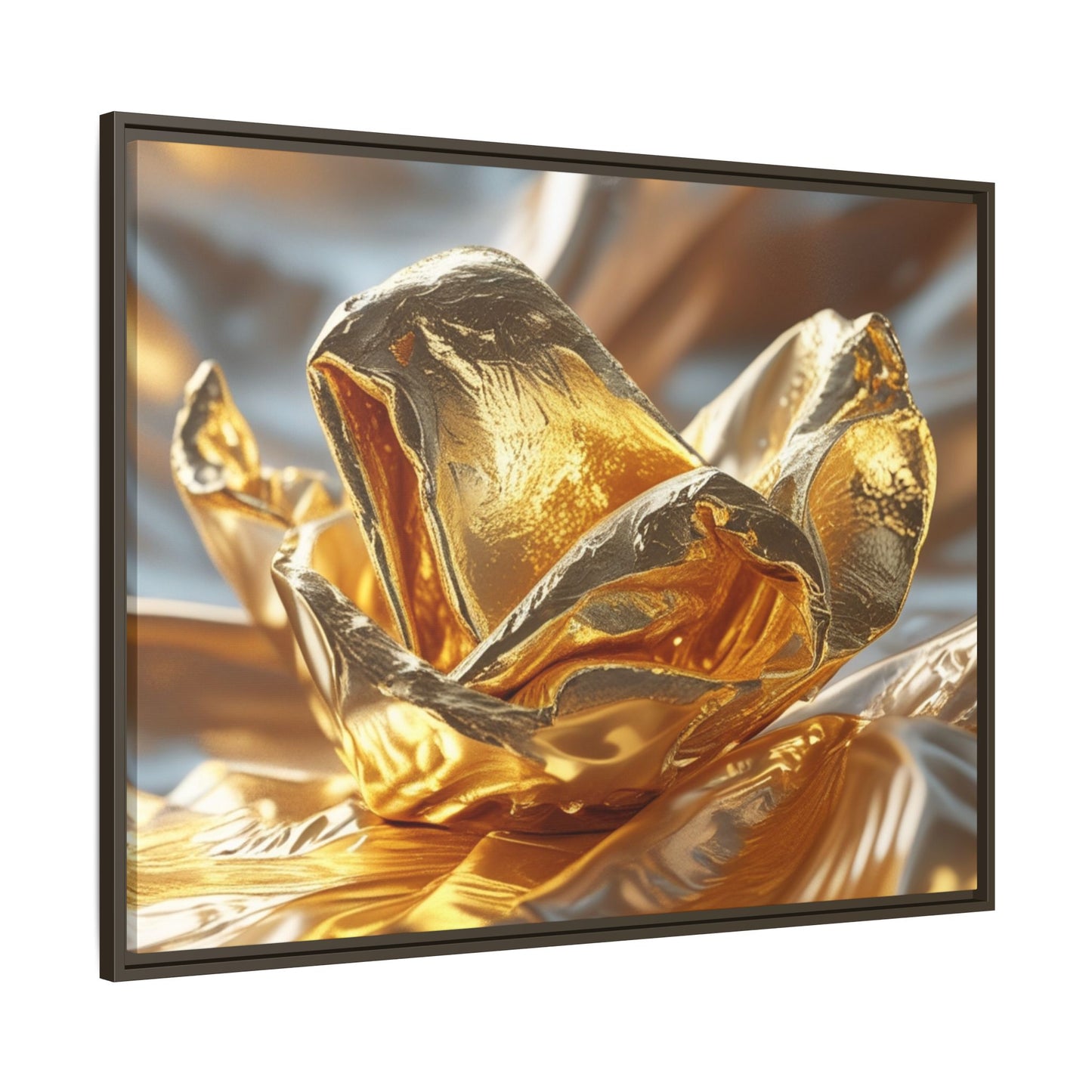 Gold Foil Rose Canvas Art - Elegant Home Decor