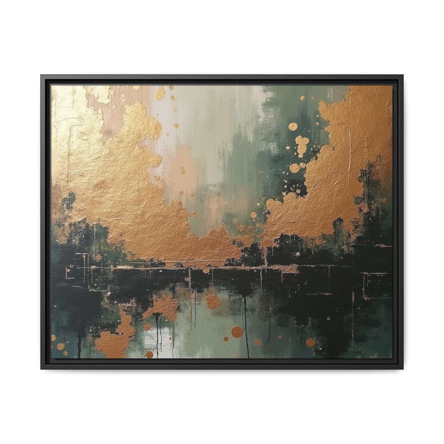 Elegant Matte Canvas Wall Art - Multi-Color Abstract Framed Decor