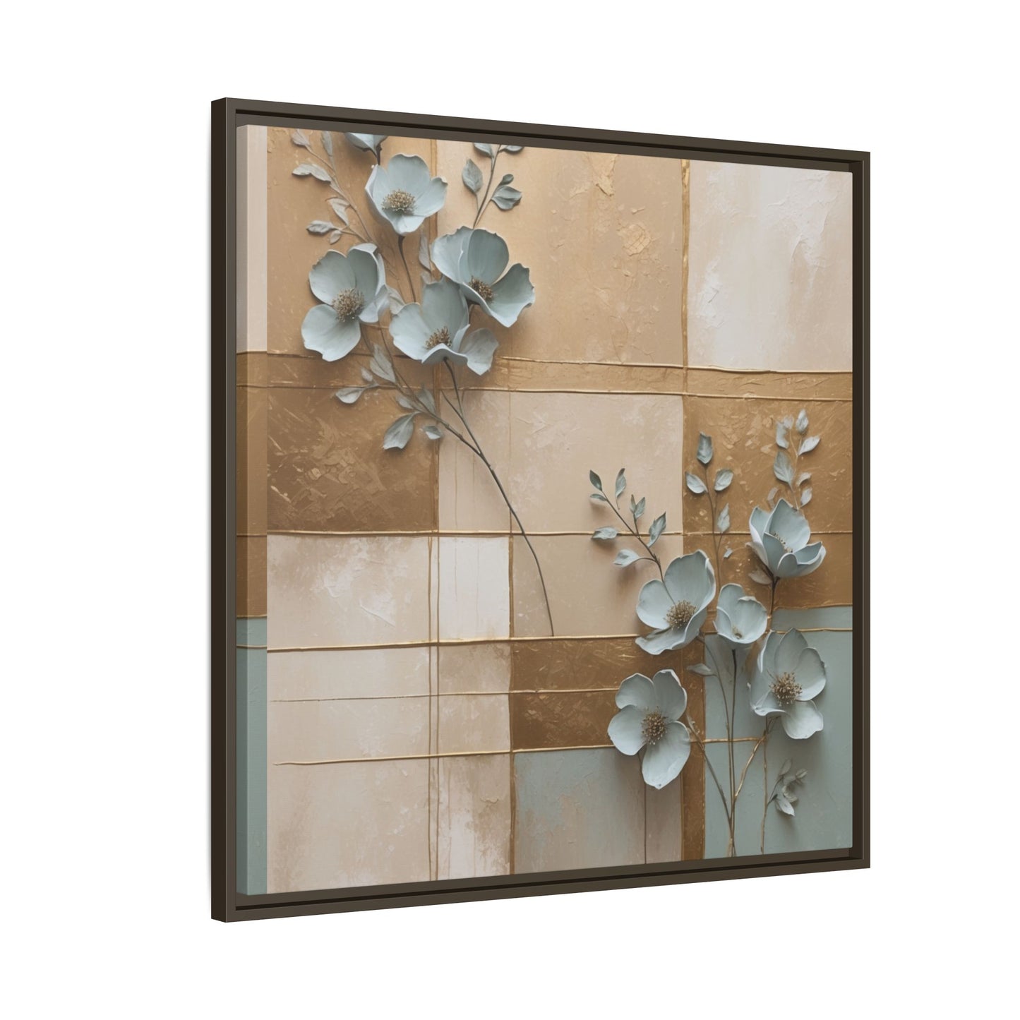 Elegant Floral Wall Art - Framed Matte Canvas Decor