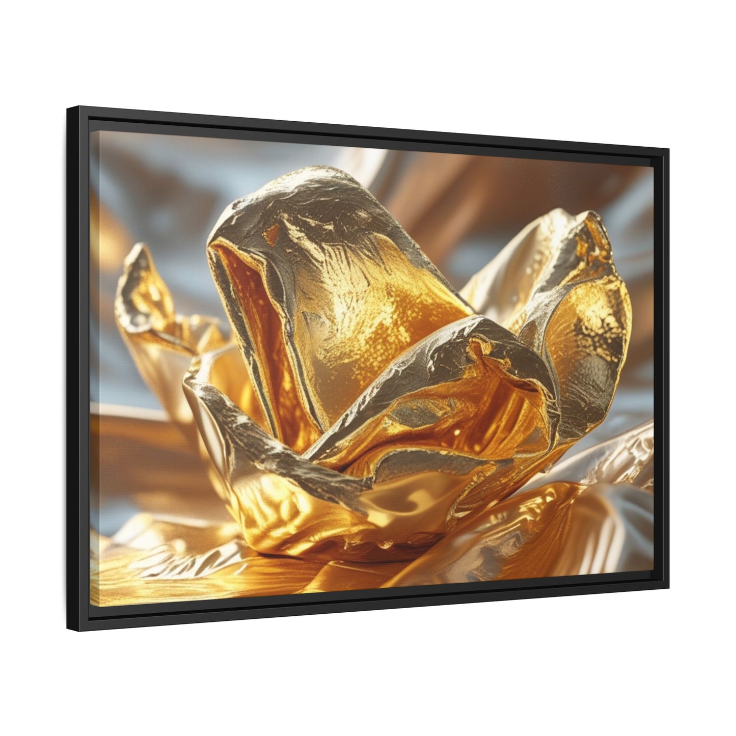 Gold Foil Rose Canvas Art - Elegant Home Decor