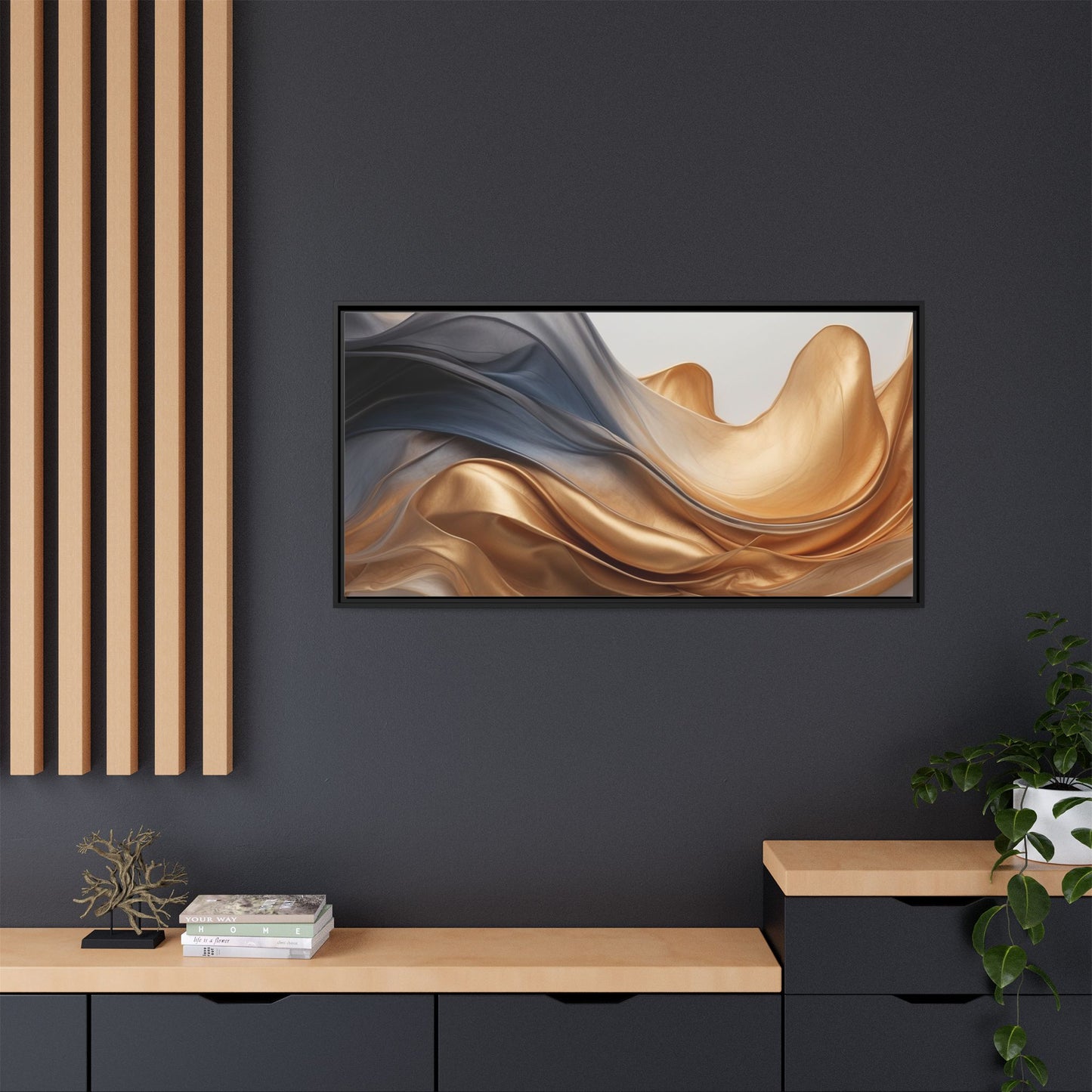 Abstract Matte Canvas Art Print - Framed Multi-color Wall Decor