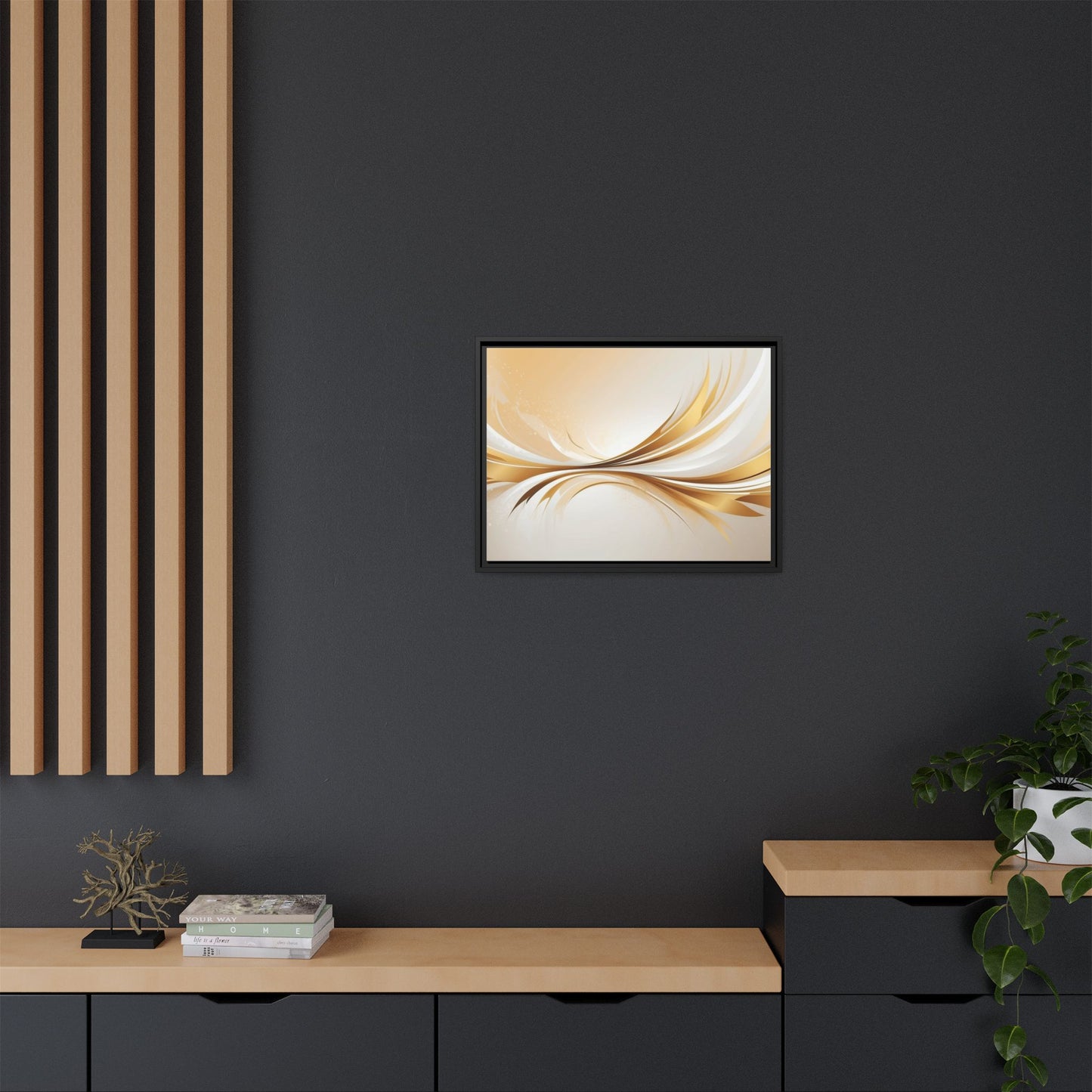 Modern Abstract Wall Art - Framed Matte Canvas Decor