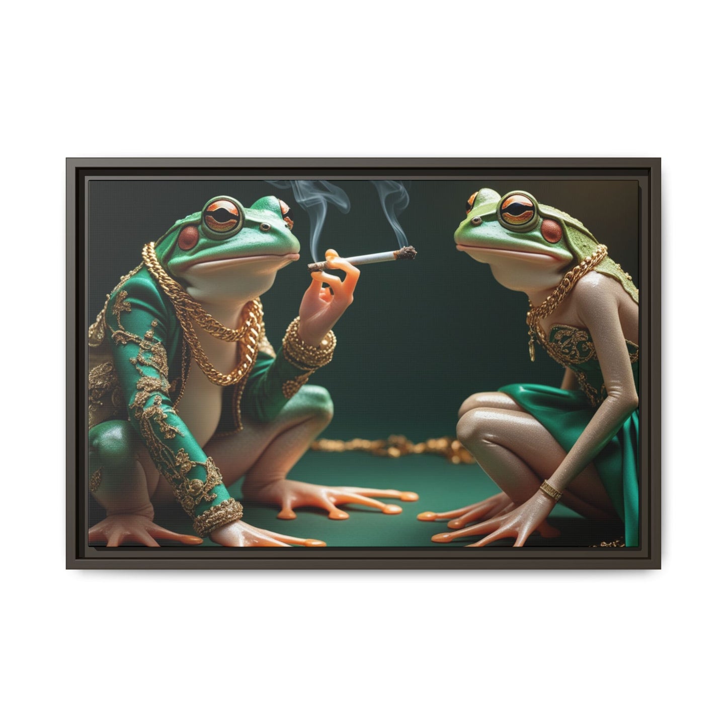Whimsical Frog Art Print - Framed Canvas for Unique Home Decor