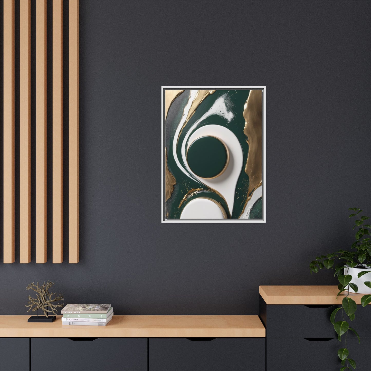 Elegant Abstract Framed Canvas Art - Modern Multi-Color Home Decor