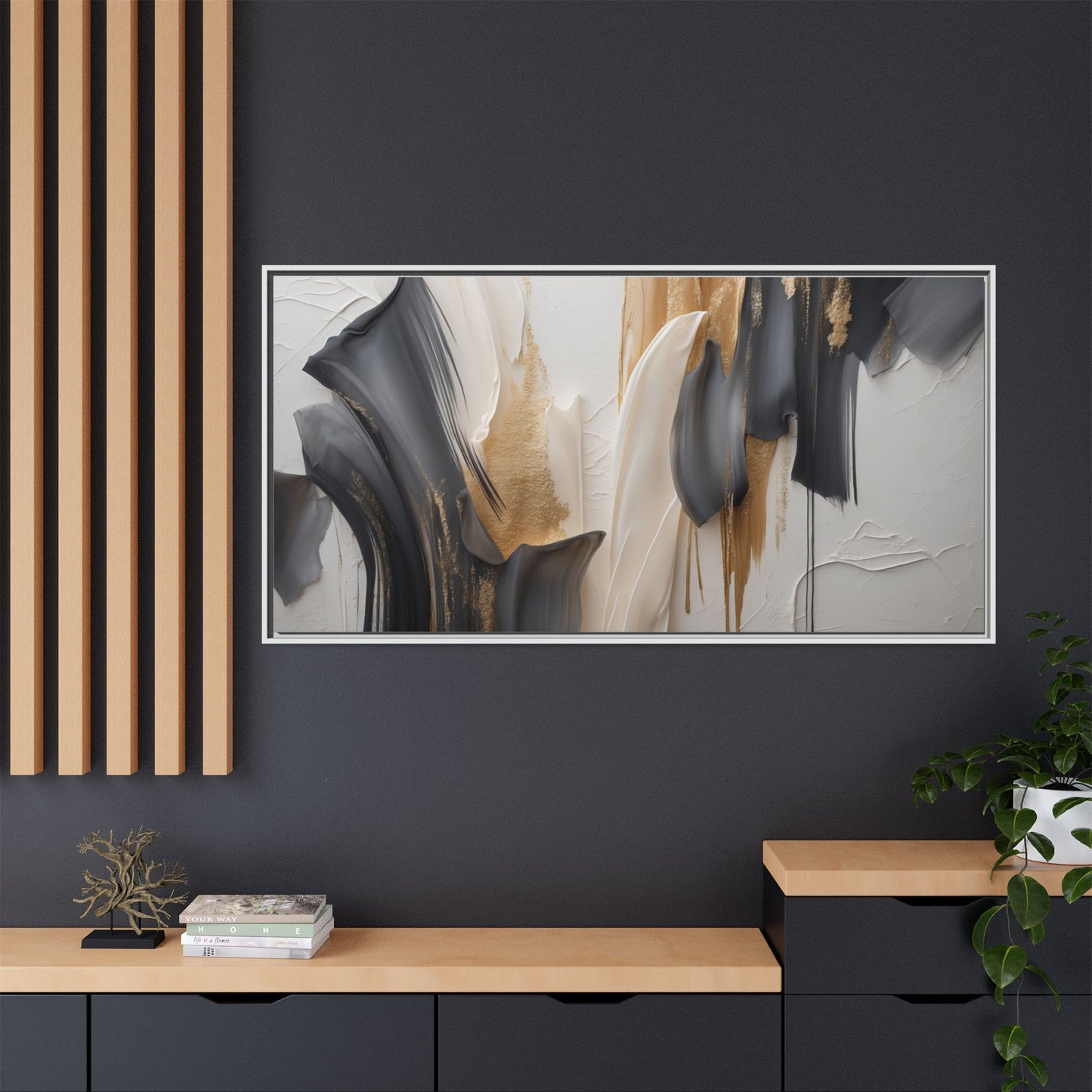 Abstract Multi-Color Framed Canvas Art - Modern Home Decor