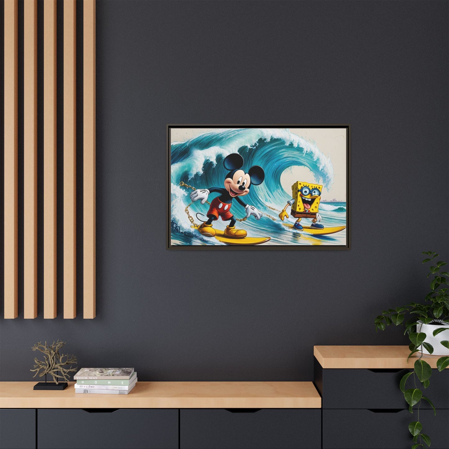 Vibrant Framed Art Print - Bold Floral Fantasy