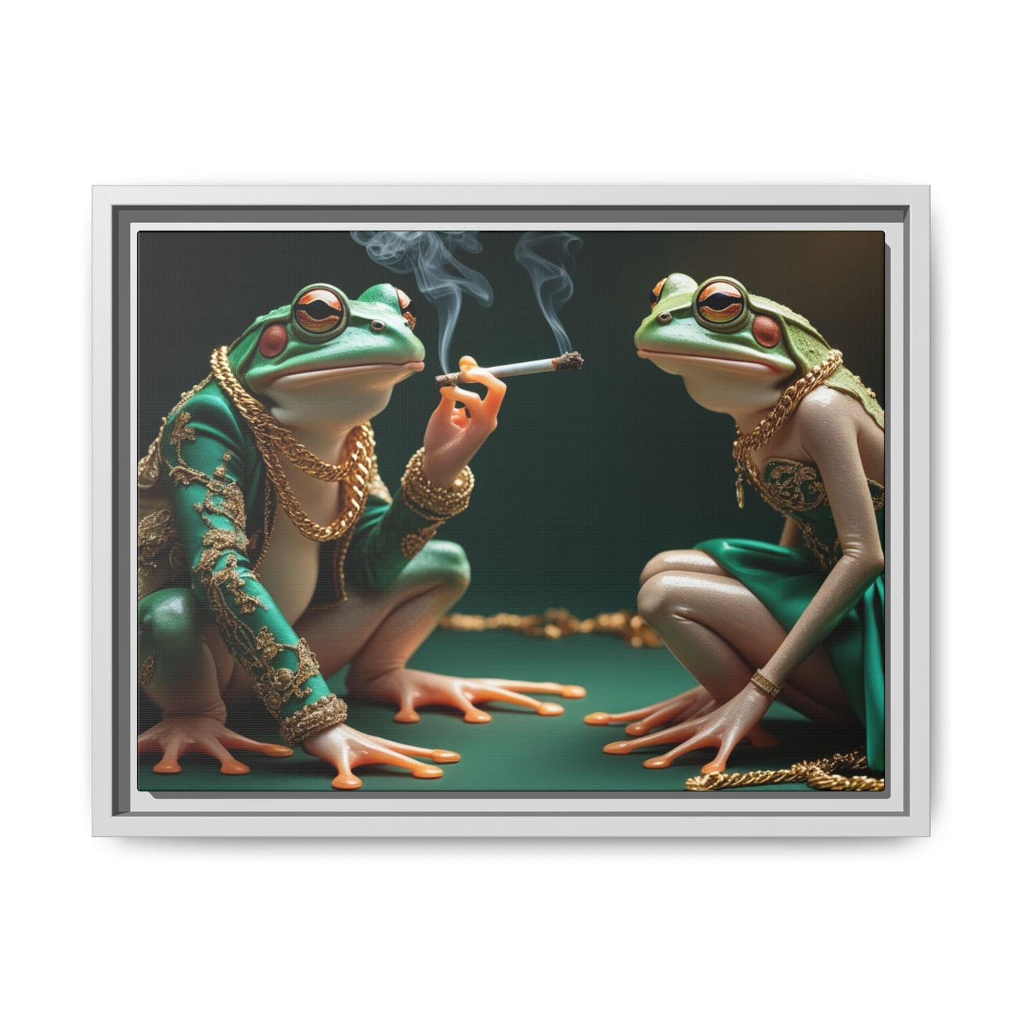Whimsical Frog Art Print - Framed Canvas for Unique Home Decor