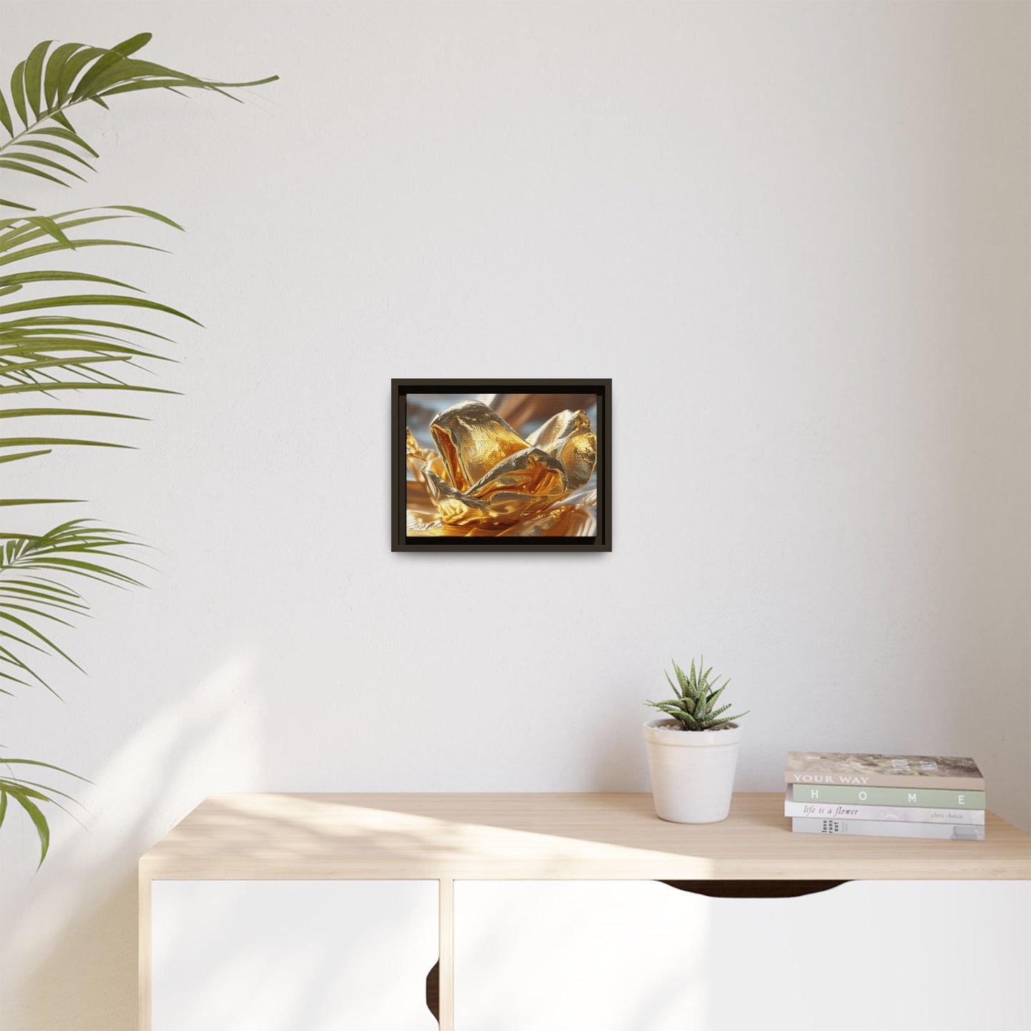 Gold Foil Rose Canvas Art - Elegant Home Decor