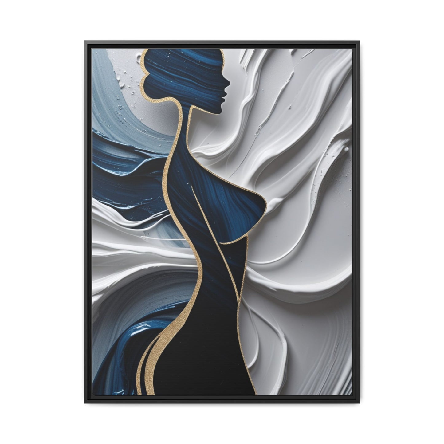 Elegant Abstract Woman Canvas Art - Framed Multi-Color Decor