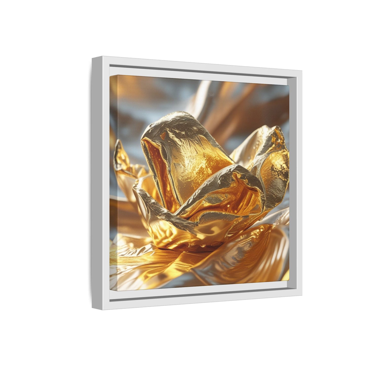 Gold Foil Rose Canvas Art - Elegant Home Decor