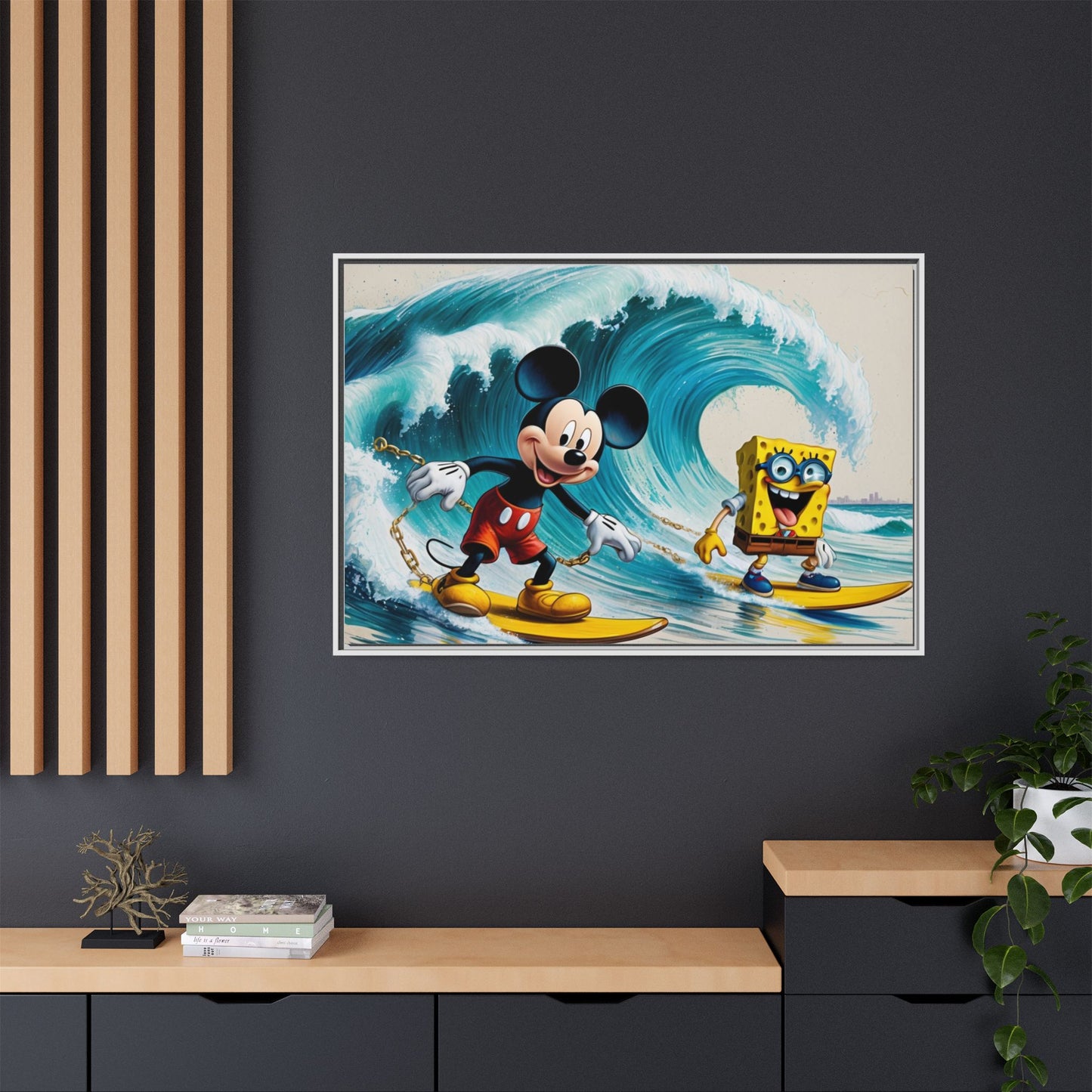 Vibrant Framed Art Print - Bold Floral Fantasy