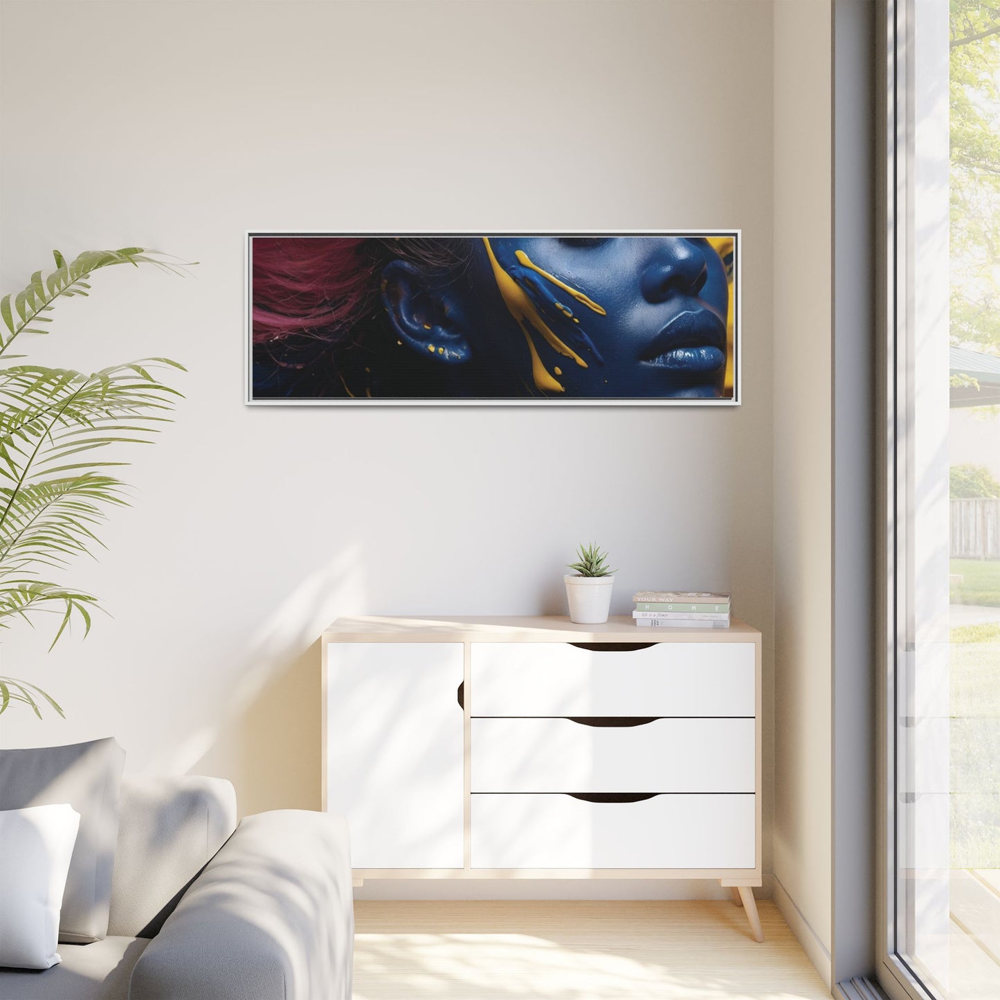 Vibrant Abstract Art Print - Multicolor Framed Canvas Wall Decor