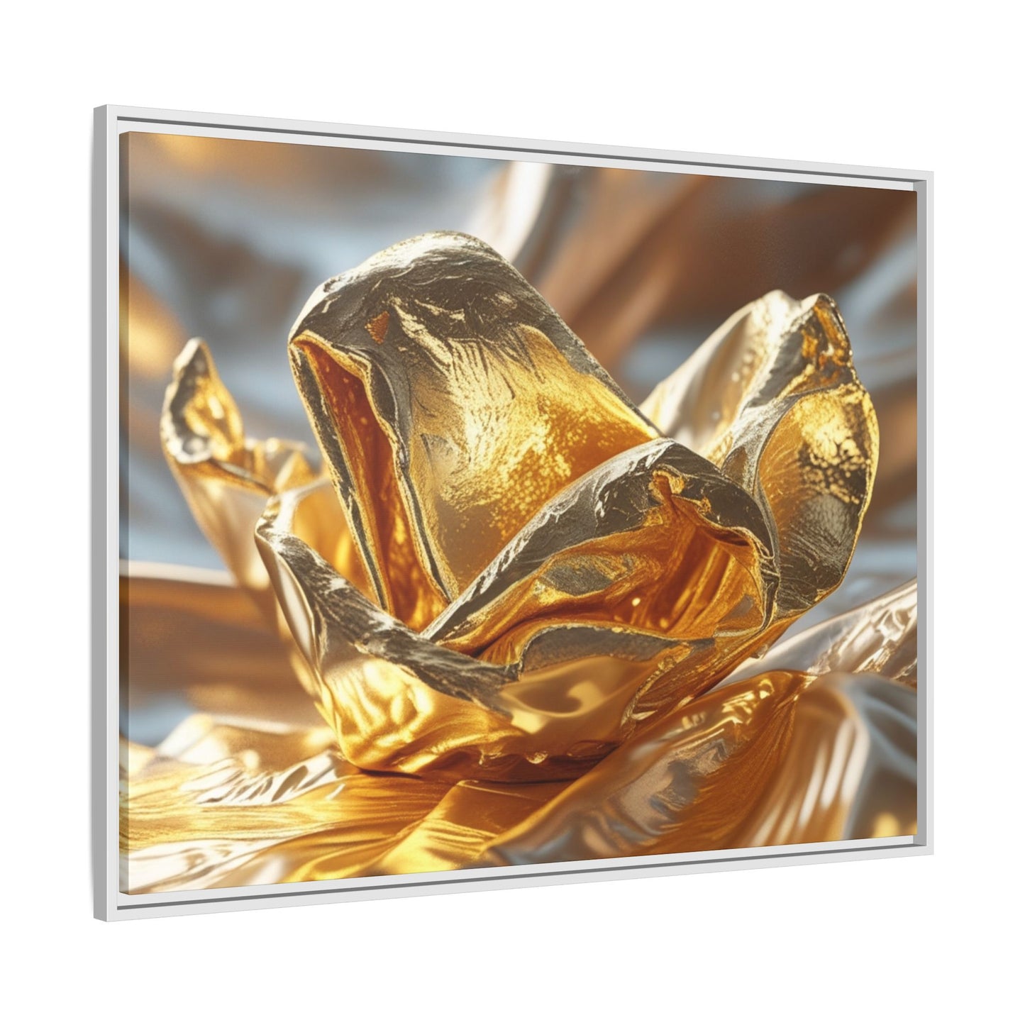 Gold Foil Rose Canvas Art - Elegant Home Decor