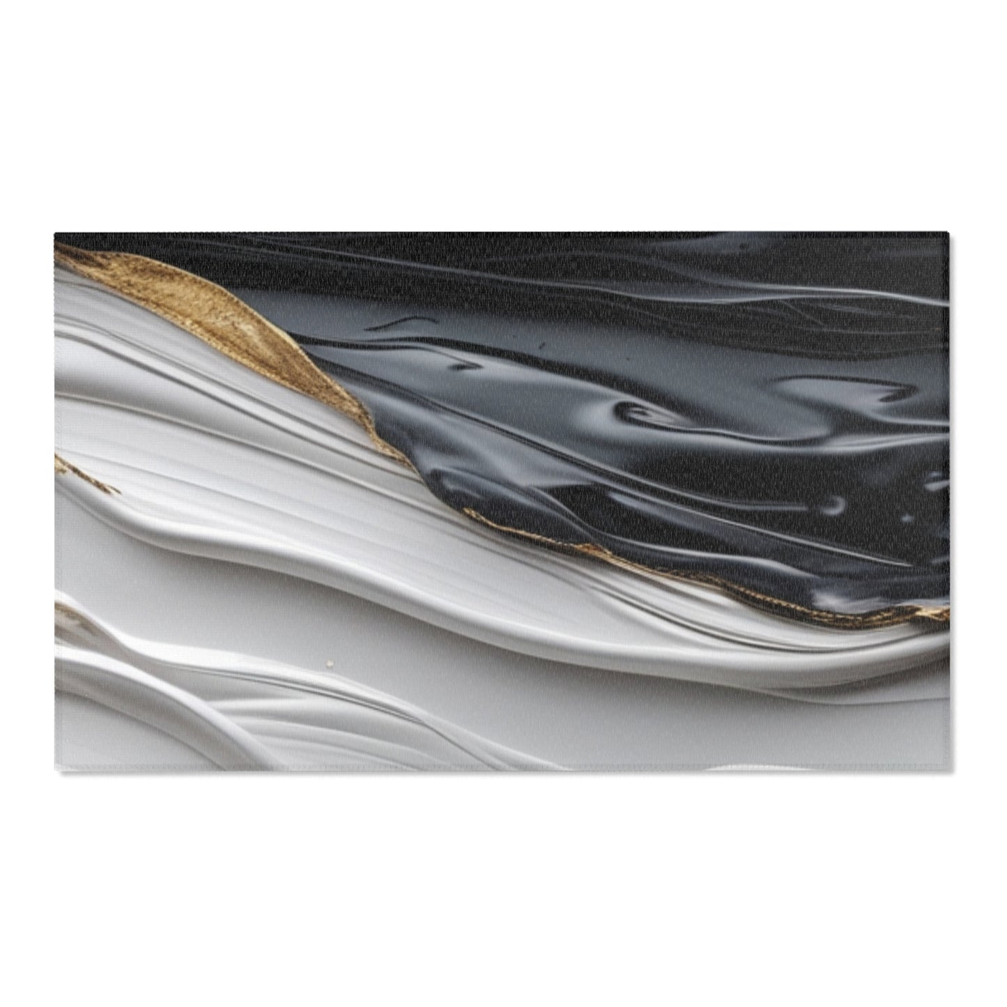 Elegant Marble Area Rug with Metallic Accents - Modern Home Decor