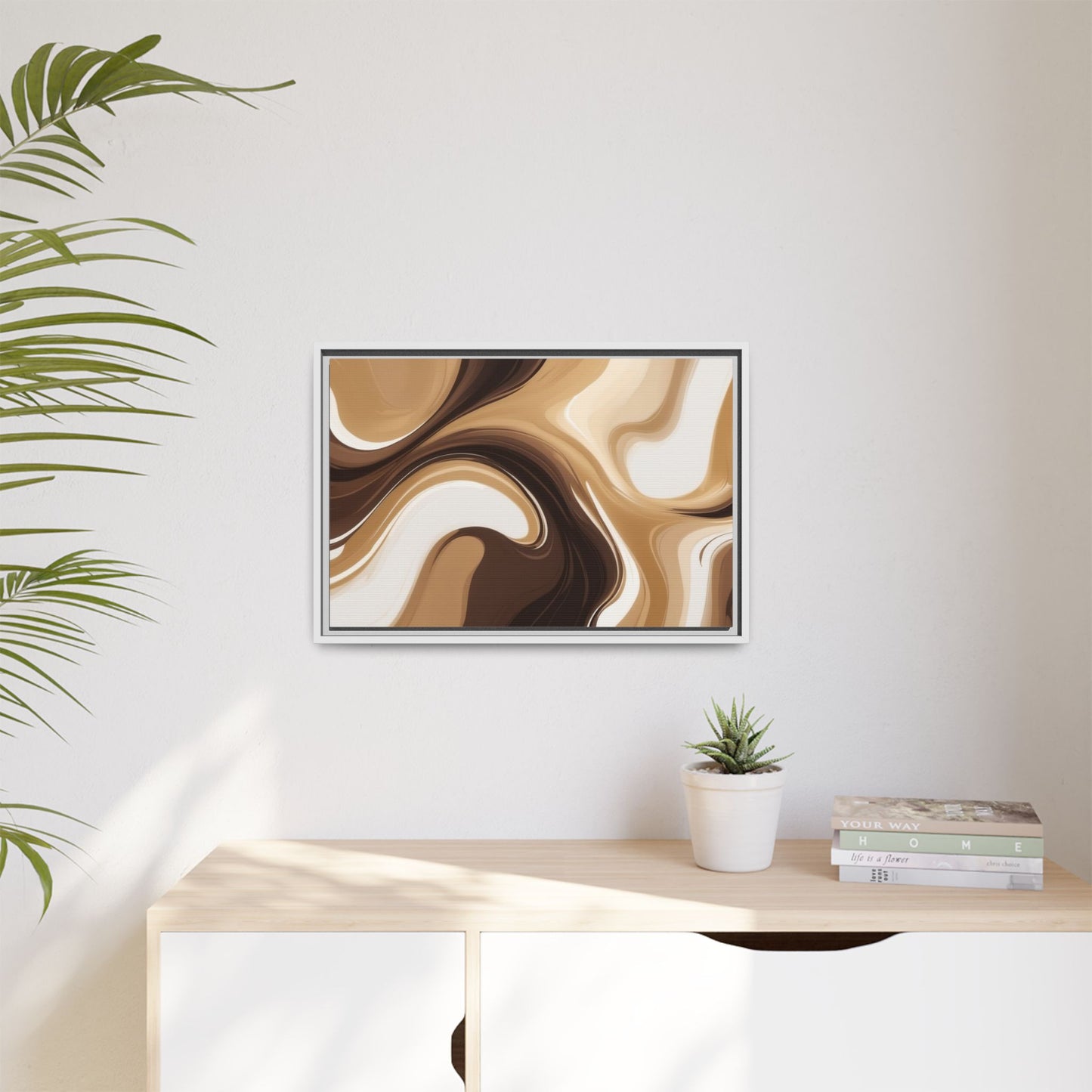 Abstract Wave Framed Canvas Art - Multi-Color Home Decor