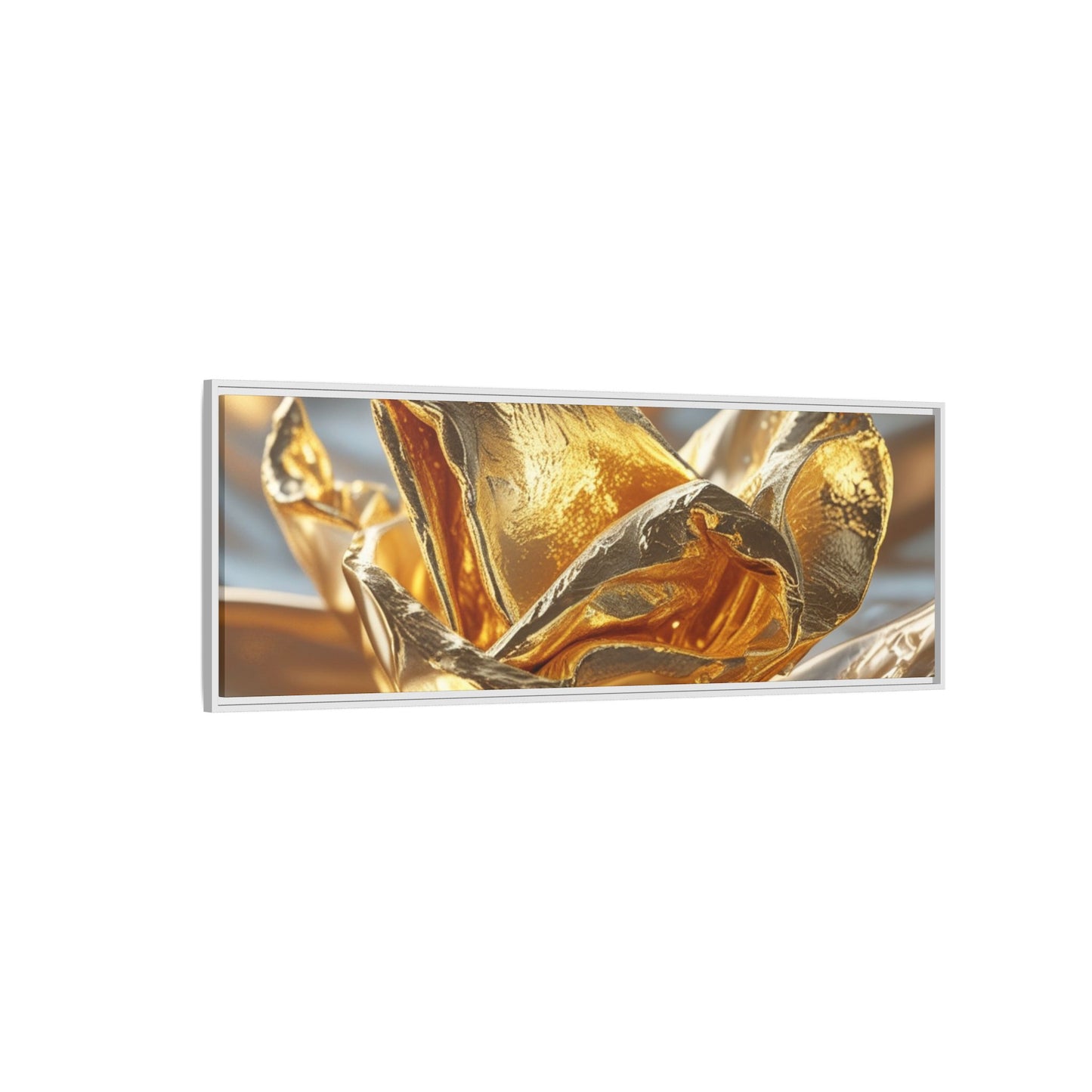 Gold Foil Rose Canvas Art - Elegant Home Decor