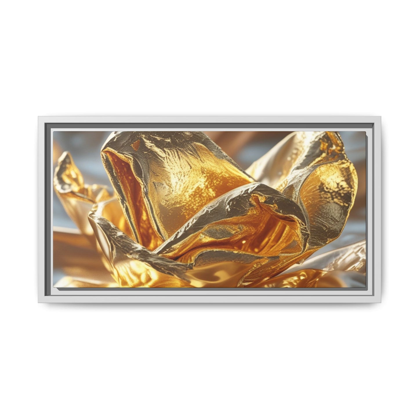Gold Foil Rose Canvas Art - Elegant Home Decor