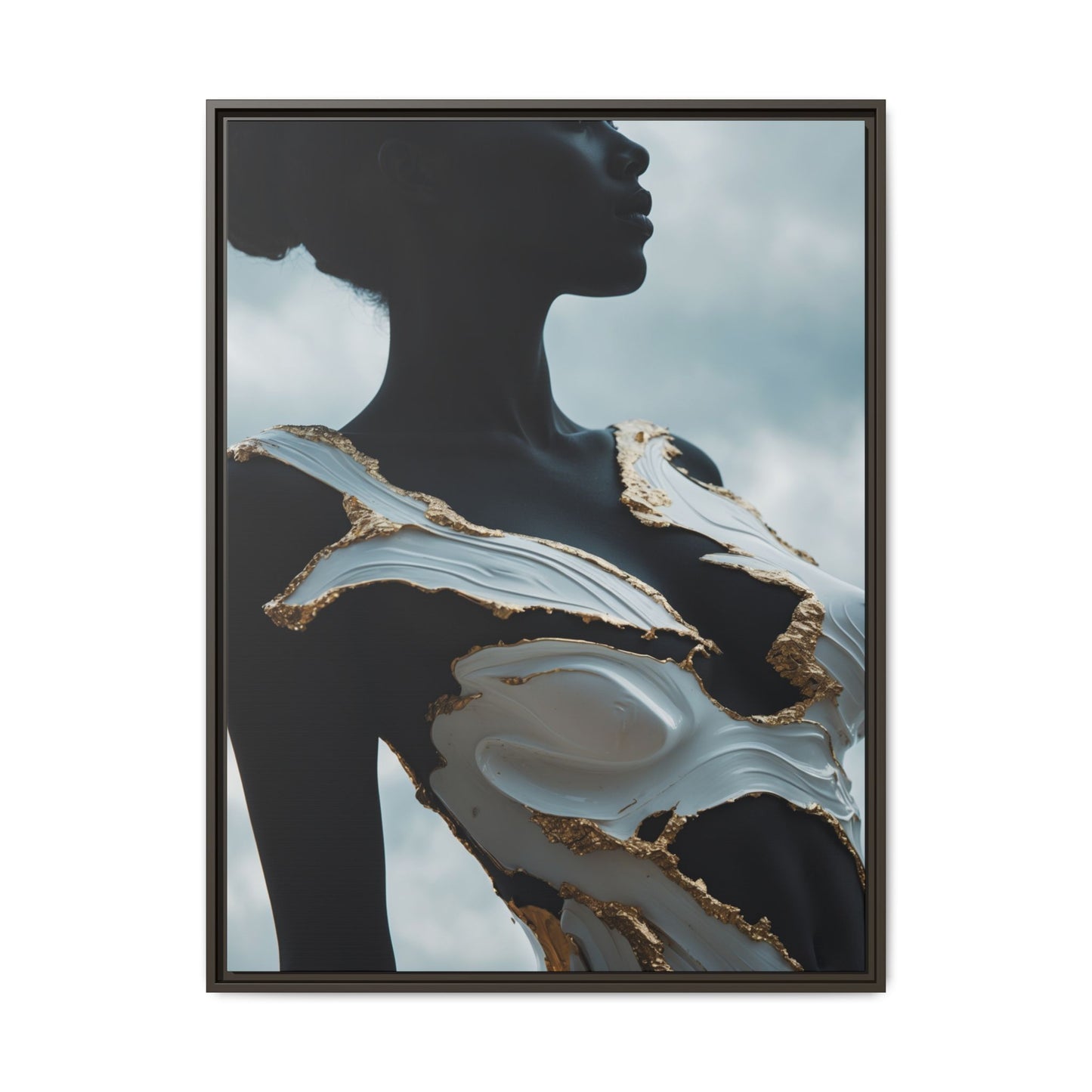 Elegant Framed Canvas Art - Multi-Color Abstract Sculpture Design