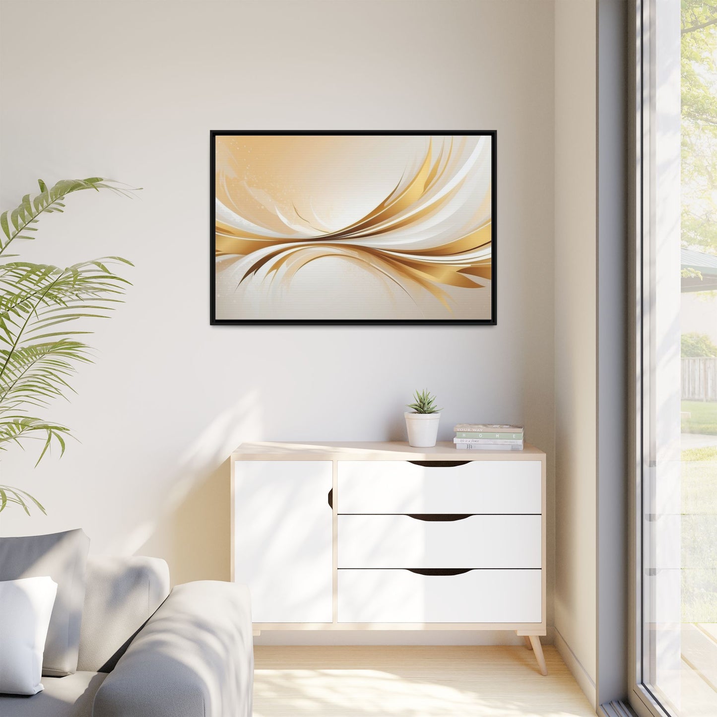 Modern Abstract Wall Art - Framed Matte Canvas Decor