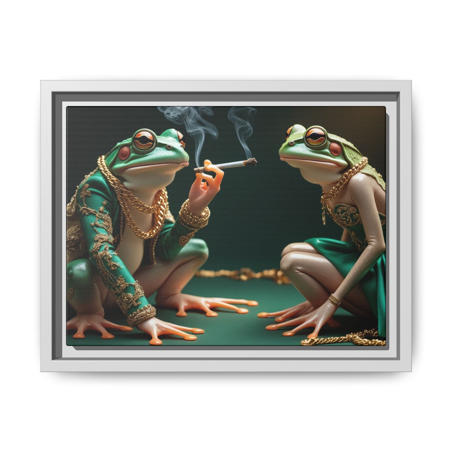 Whimsical Frog Art Print - Framed Canvas for Unique Home Decor
