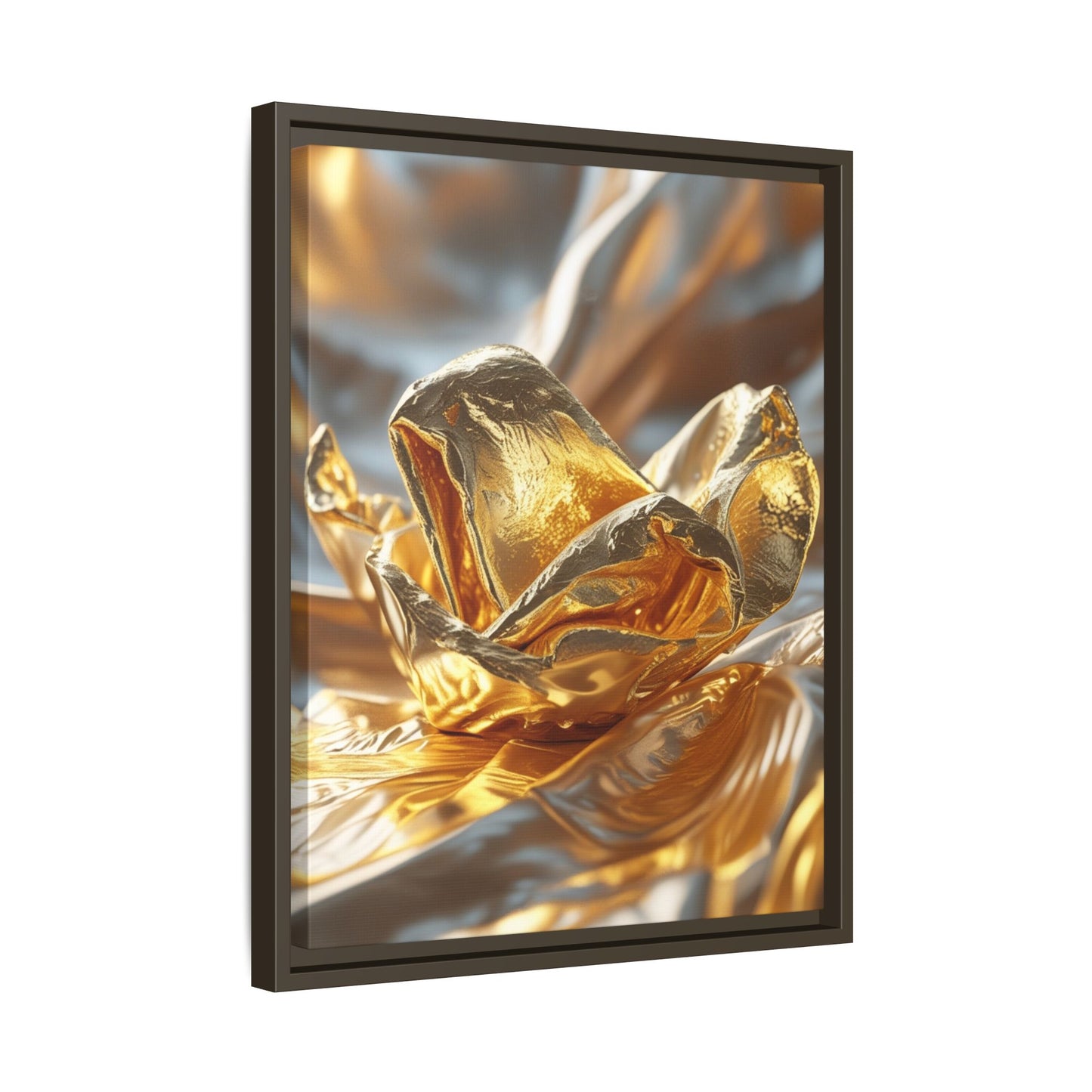 Gold Foil Rose Canvas Art - Elegant Home Decor