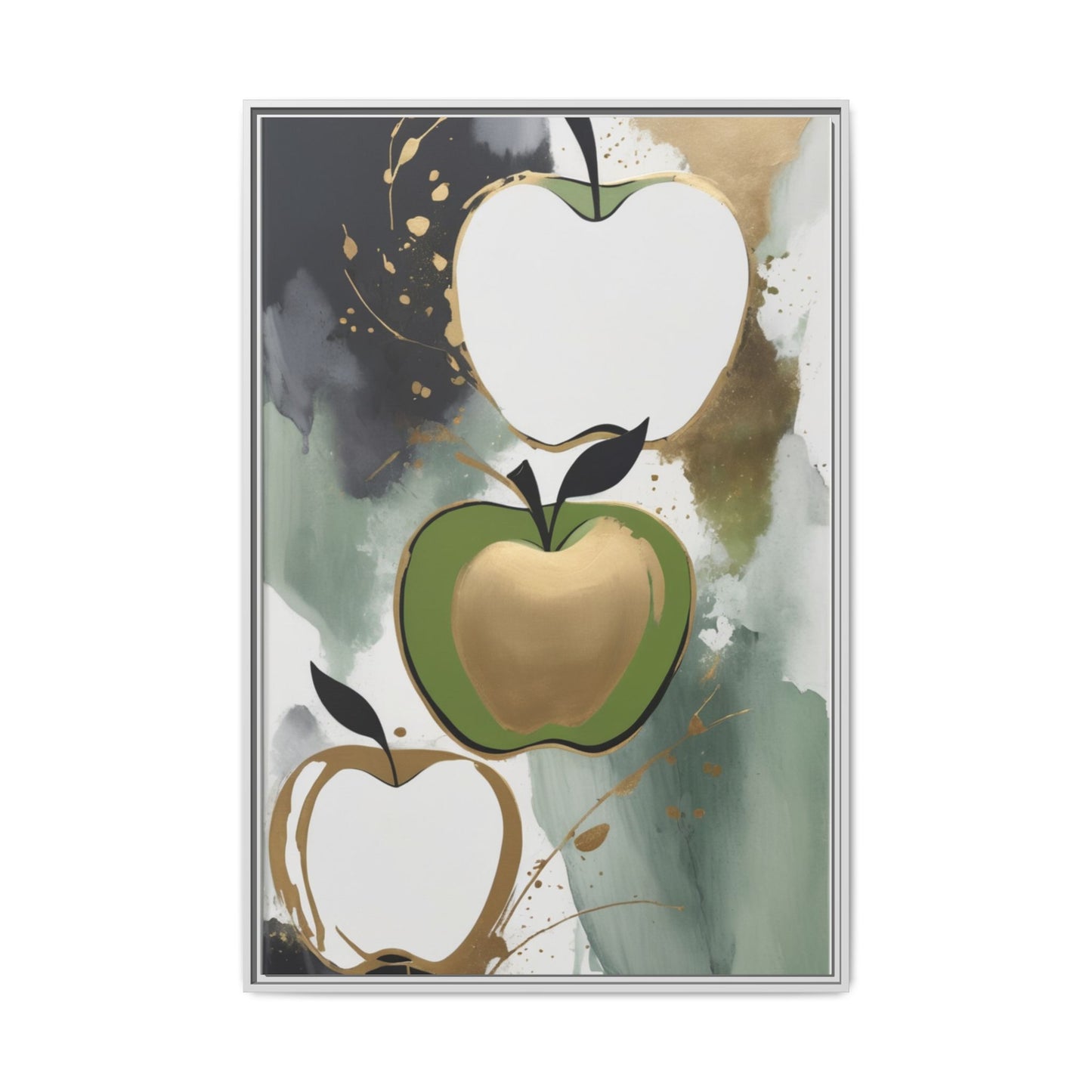 Modern Abstract Apple Canvas Art Print - Colorful Framed Wall Decor