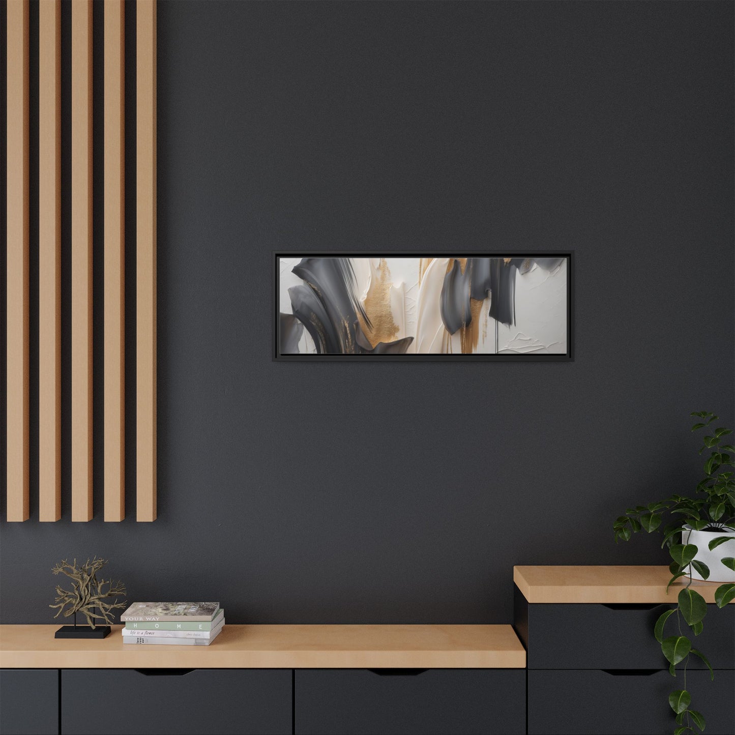 Abstract Multi-Color Framed Canvas Art - Modern Home Decor