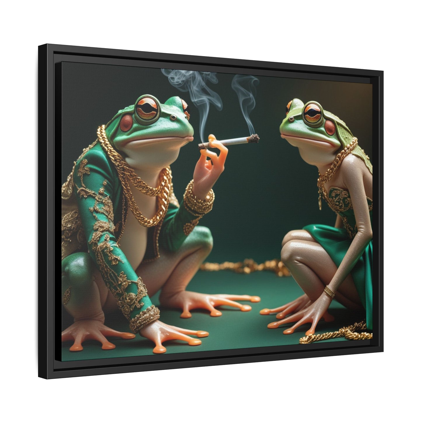 Whimsical Frog Art Print - Framed Canvas for Unique Home Decor