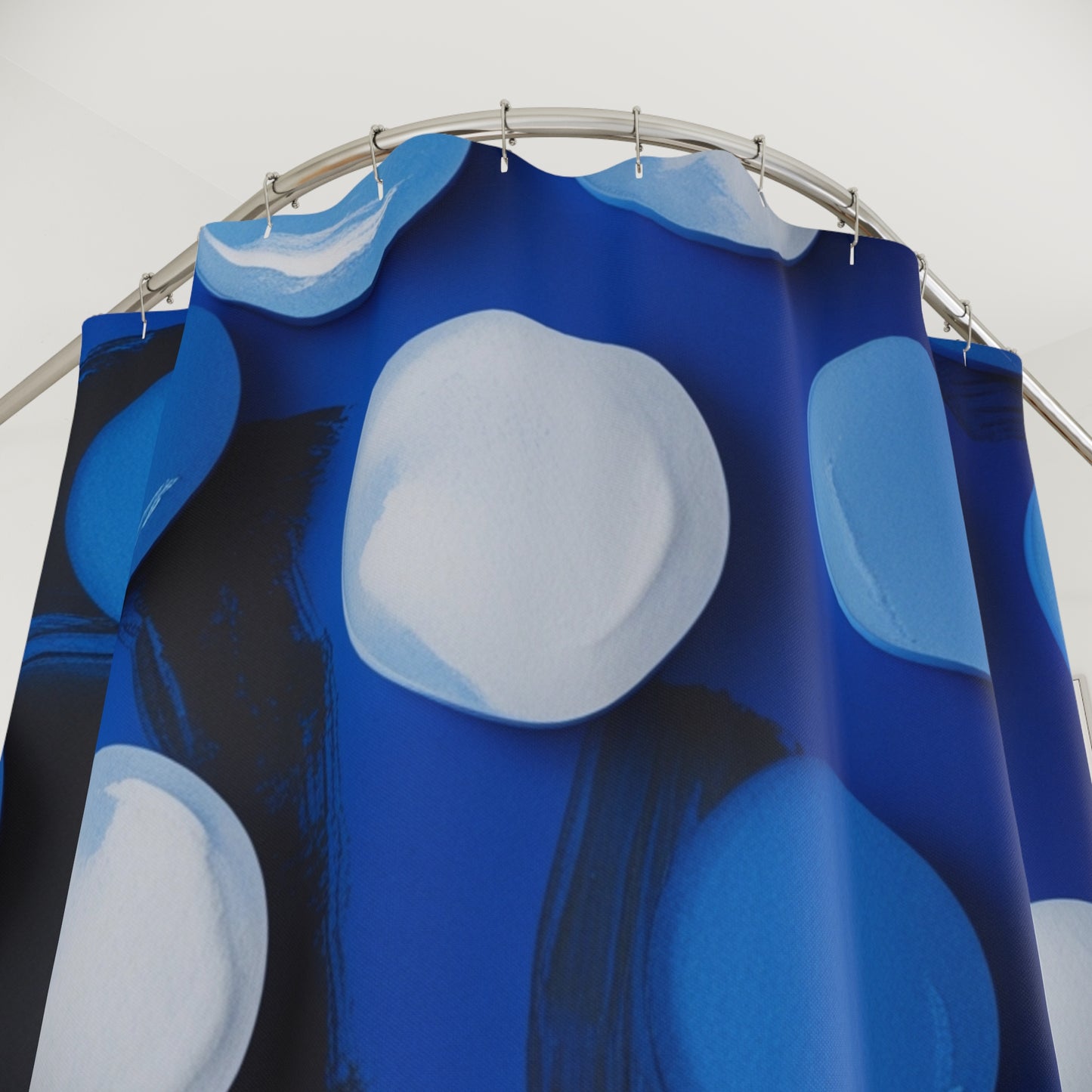 Modern Blue Dot Shower Curtain - Trendy Bathroom Décor